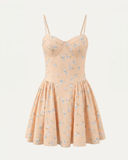 Lina Lightweight Fluid-Drape Romantic Print Dress – Floral