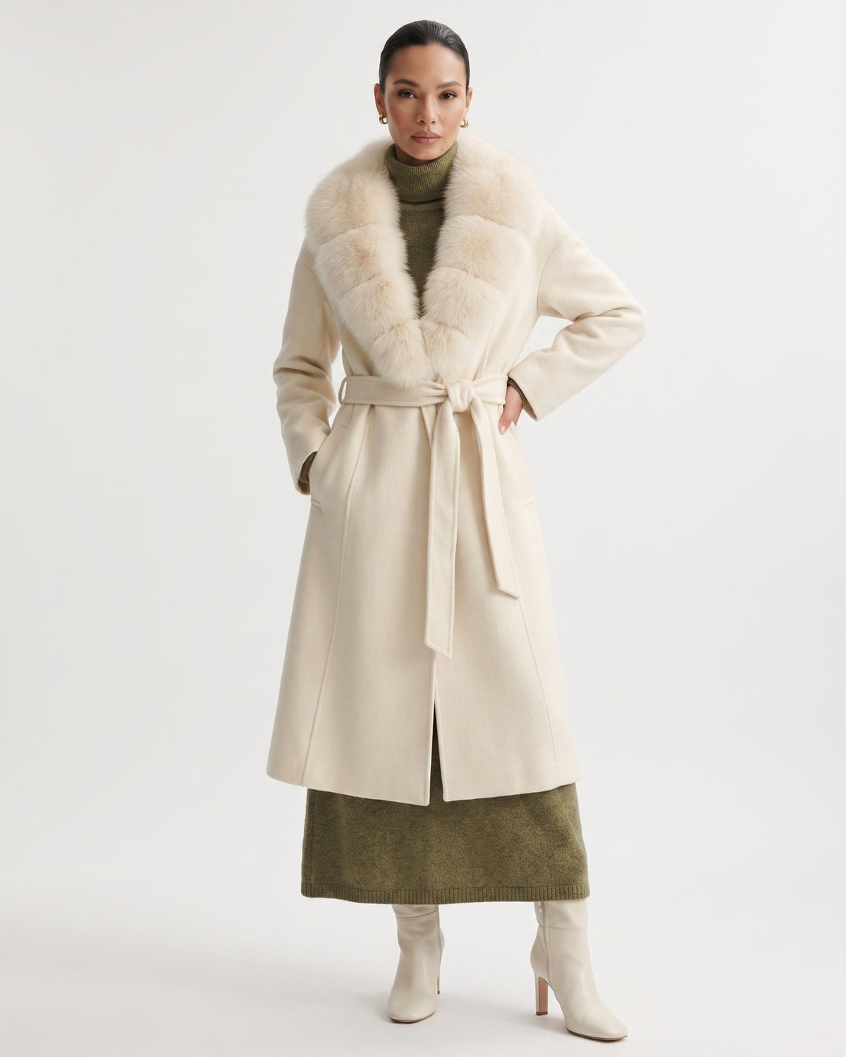 Nevada Long Belted Wool Coat
