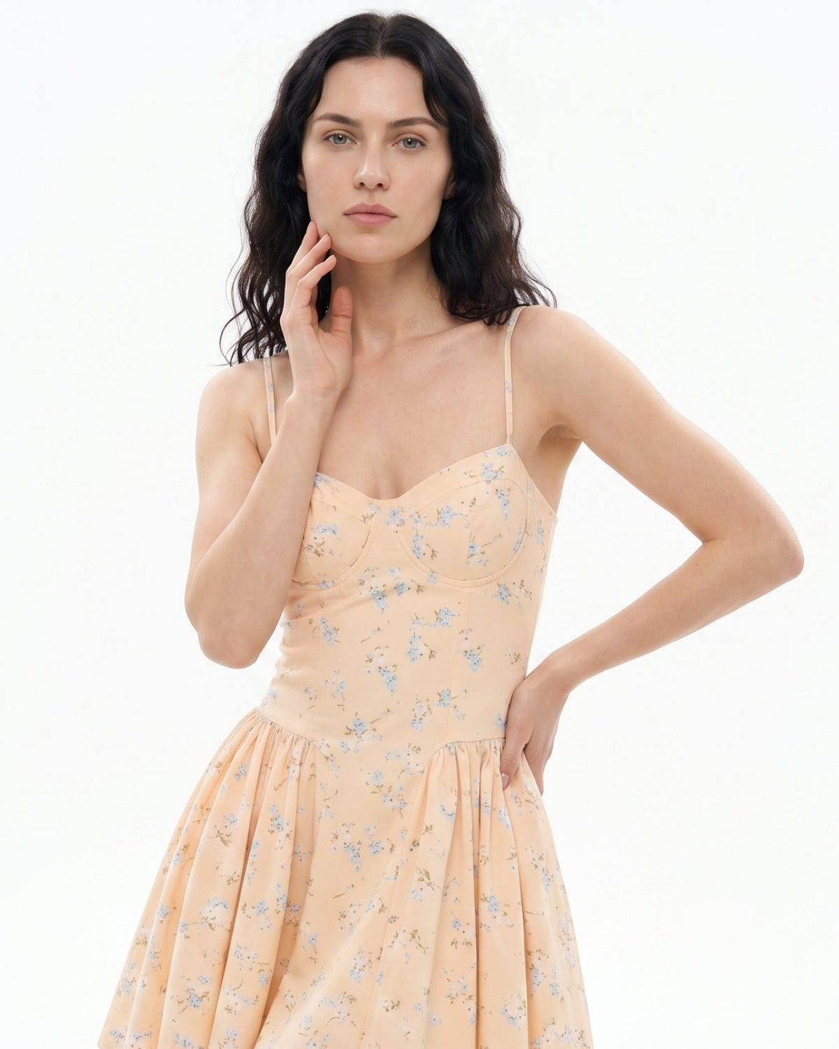 Lina Lightweight Fluid-Drape Romantic Print Dress – Floral – view 4