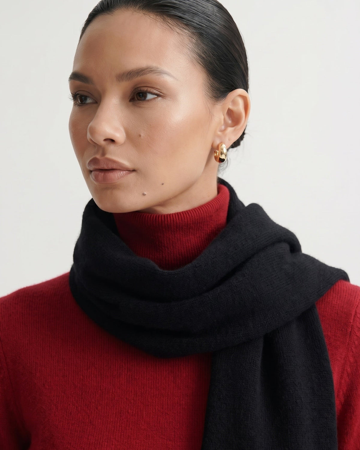 NY Artisan-Knitted Pure Cashmere Scarf with Refined Texture – view 6