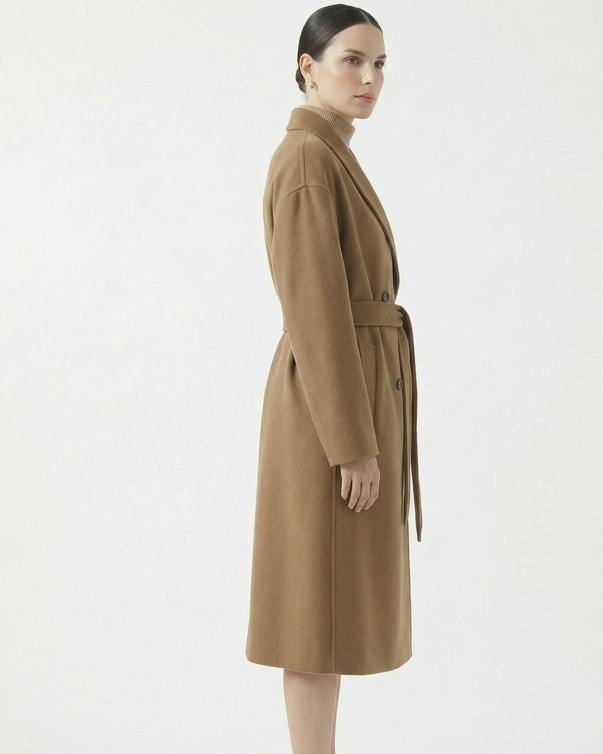 Kira Long Double-Sided Fine Wool Coat with Regular Fit