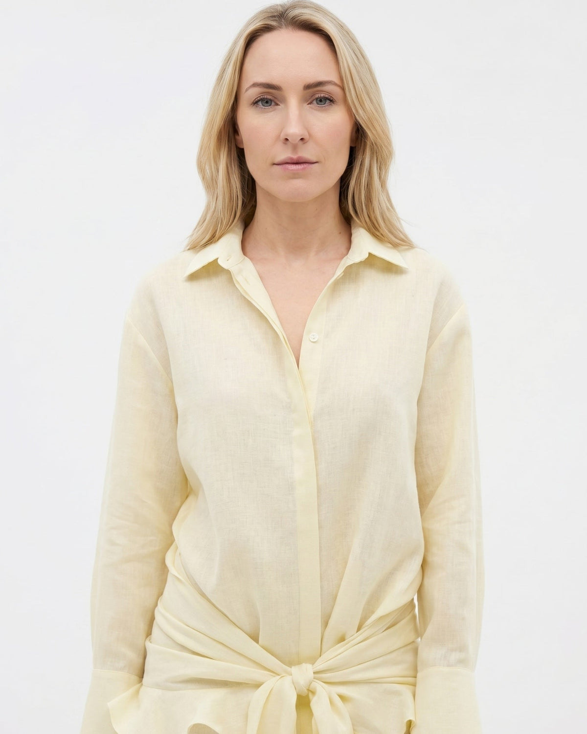 Tailored Bodycon Shirt Dress in Stretch Cotton Blend – view 6