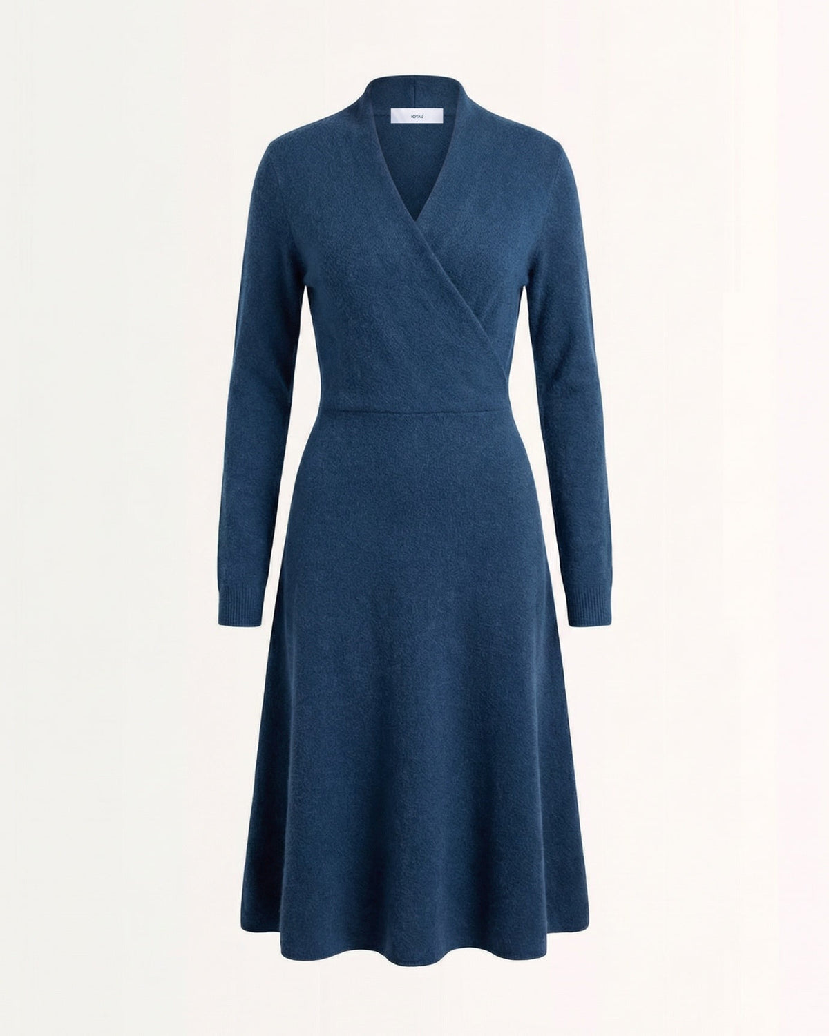 Selena High Neck Fitted Cashmere Blend Dress with French Hem