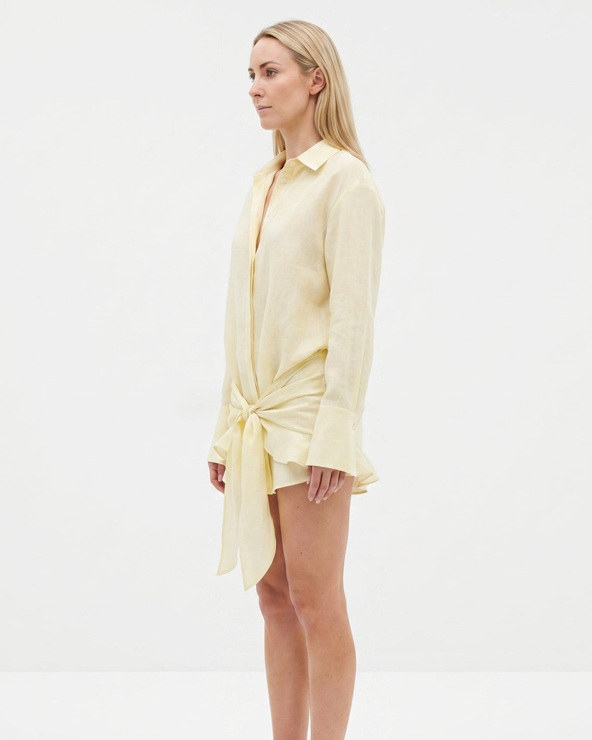 Tailored Bodycon Shirt Dress in Stretch Cotton Blend