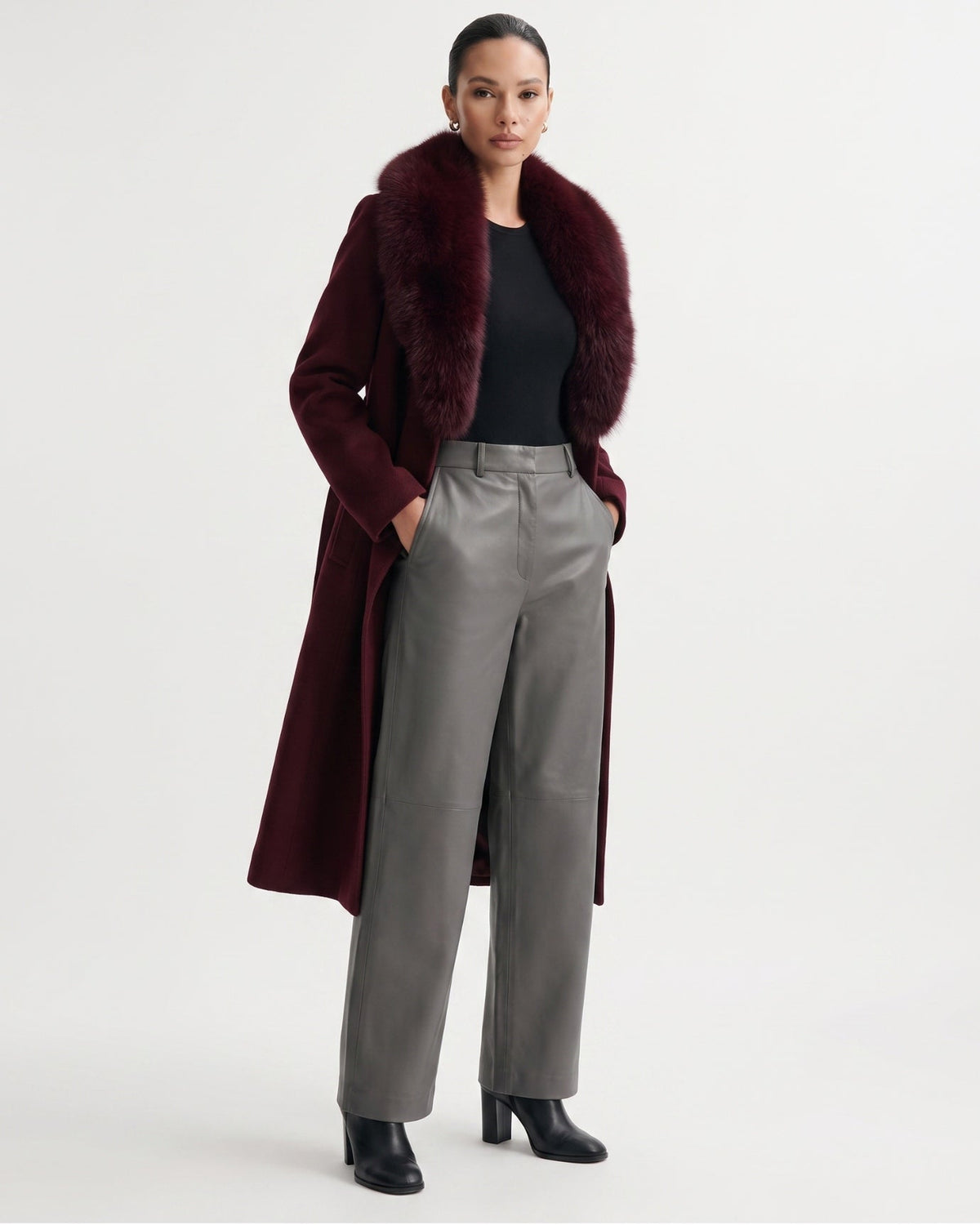 Nevada Long Belted Wool Coat