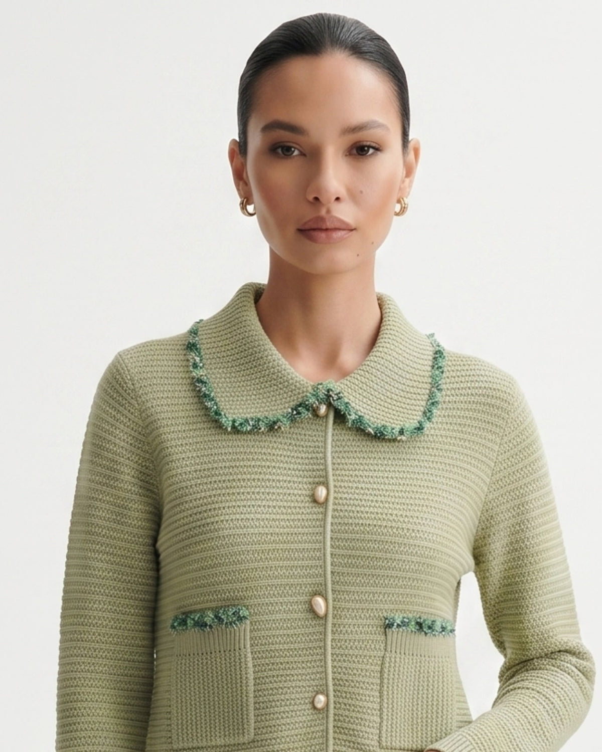 St Moritz Relaxed Button Front Cashmere Knit Cardigan – view 3