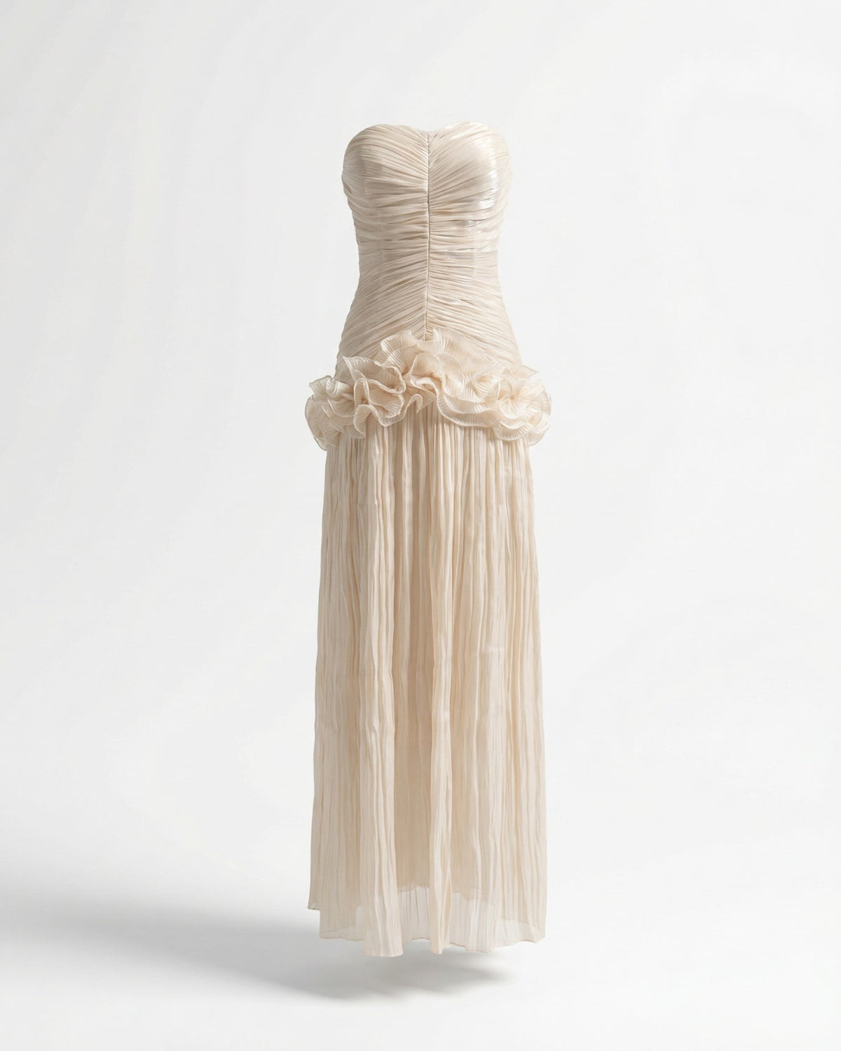 Celia Ruffle Edge Maxi Dress with Relaxed Drape