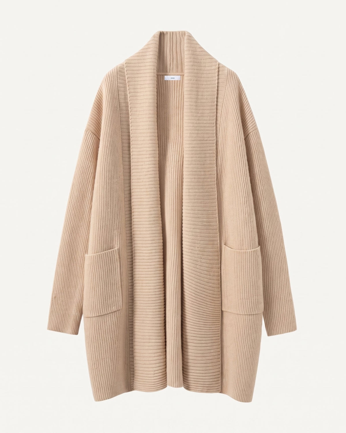 Pure Cashmere Thick Knit Longline Lapel Collar Cardigan – view 10