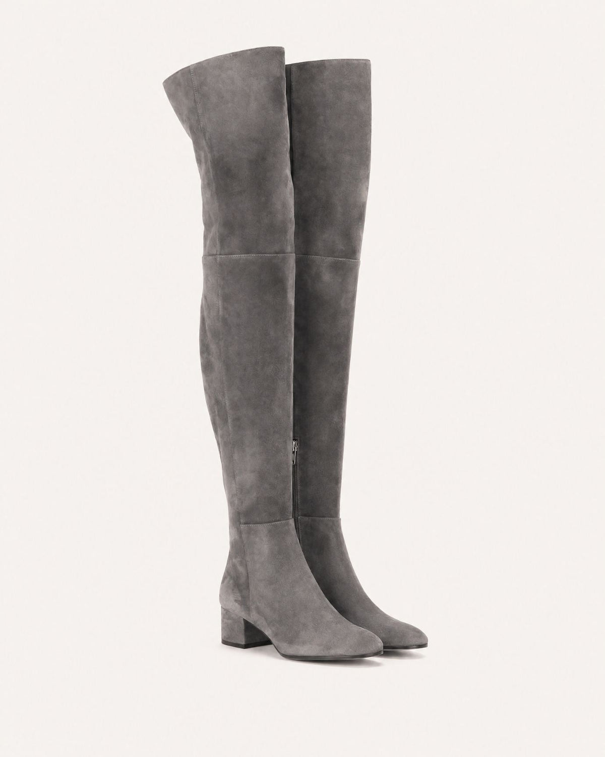 Round Toe 4cm Low Heel Over-the-Knee Suede Boots – view 7