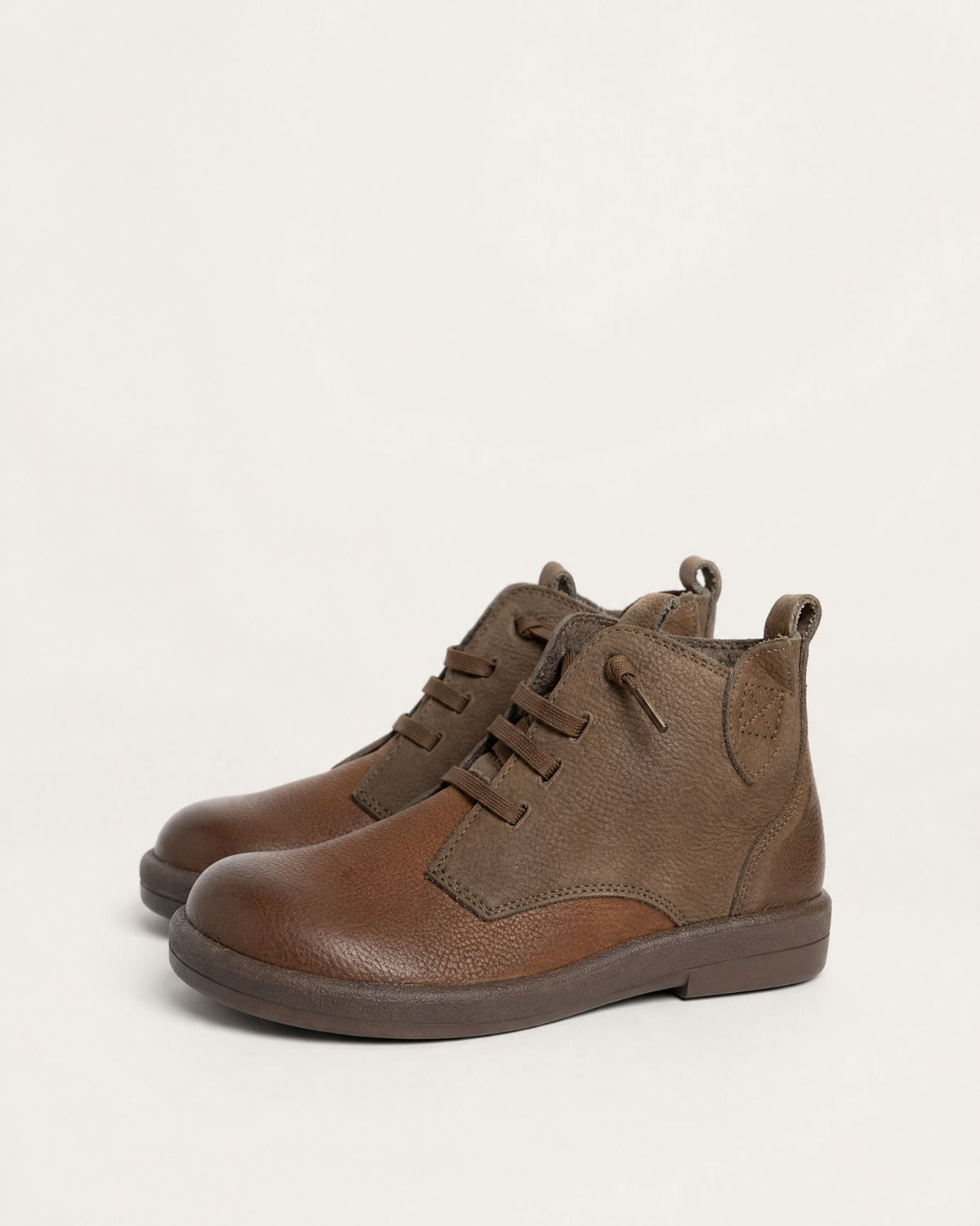 Retro Pull-On Leather Ankle Boots with Pigskin Lining – Brown – view 7