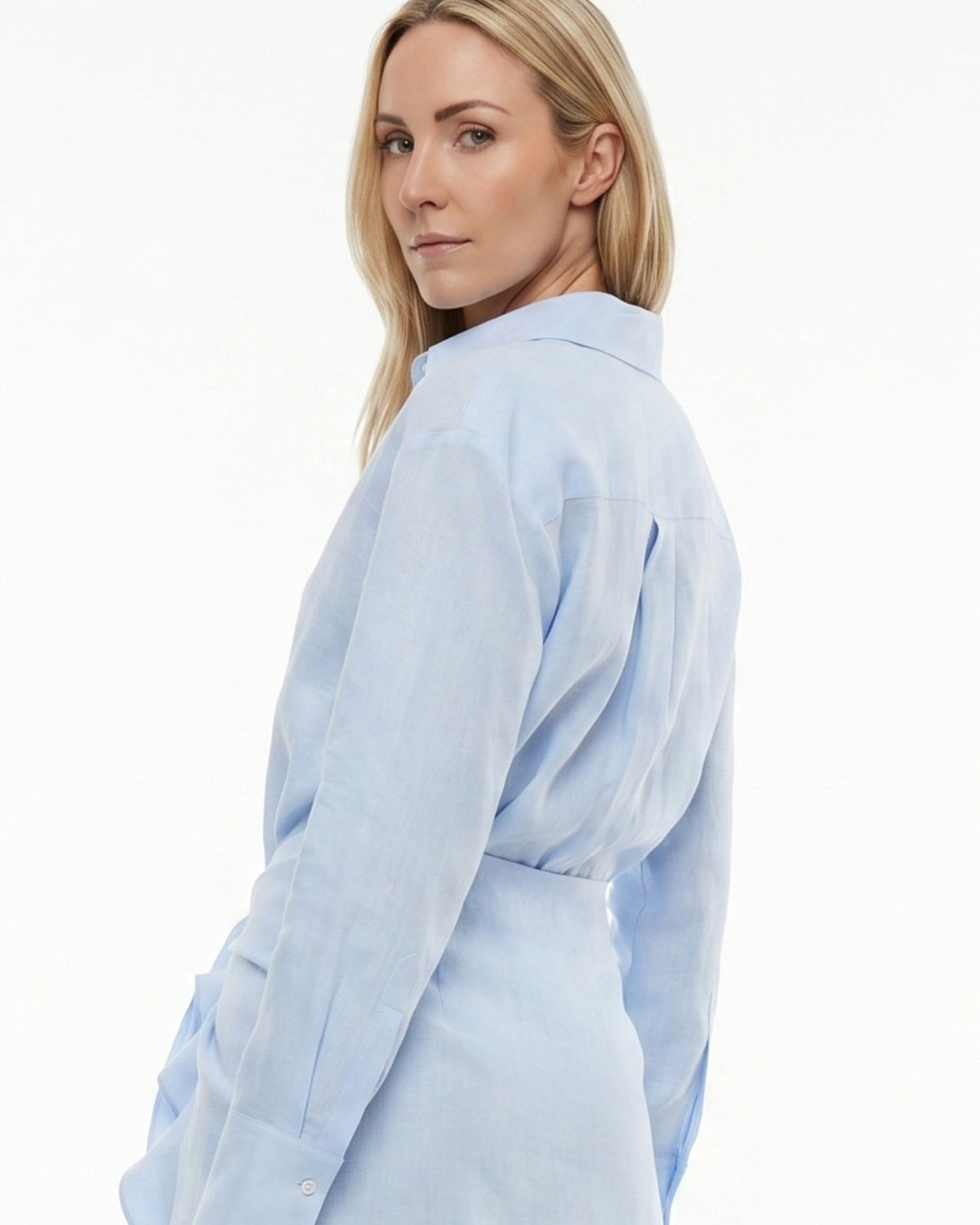 Tailored Bodycon Shirt Dress in Stretch Cotton Blend
