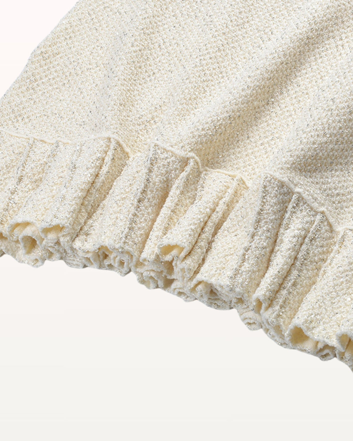 Pleated Wool Blend Dress with Diamond Buckle and Lace Accents – view 4