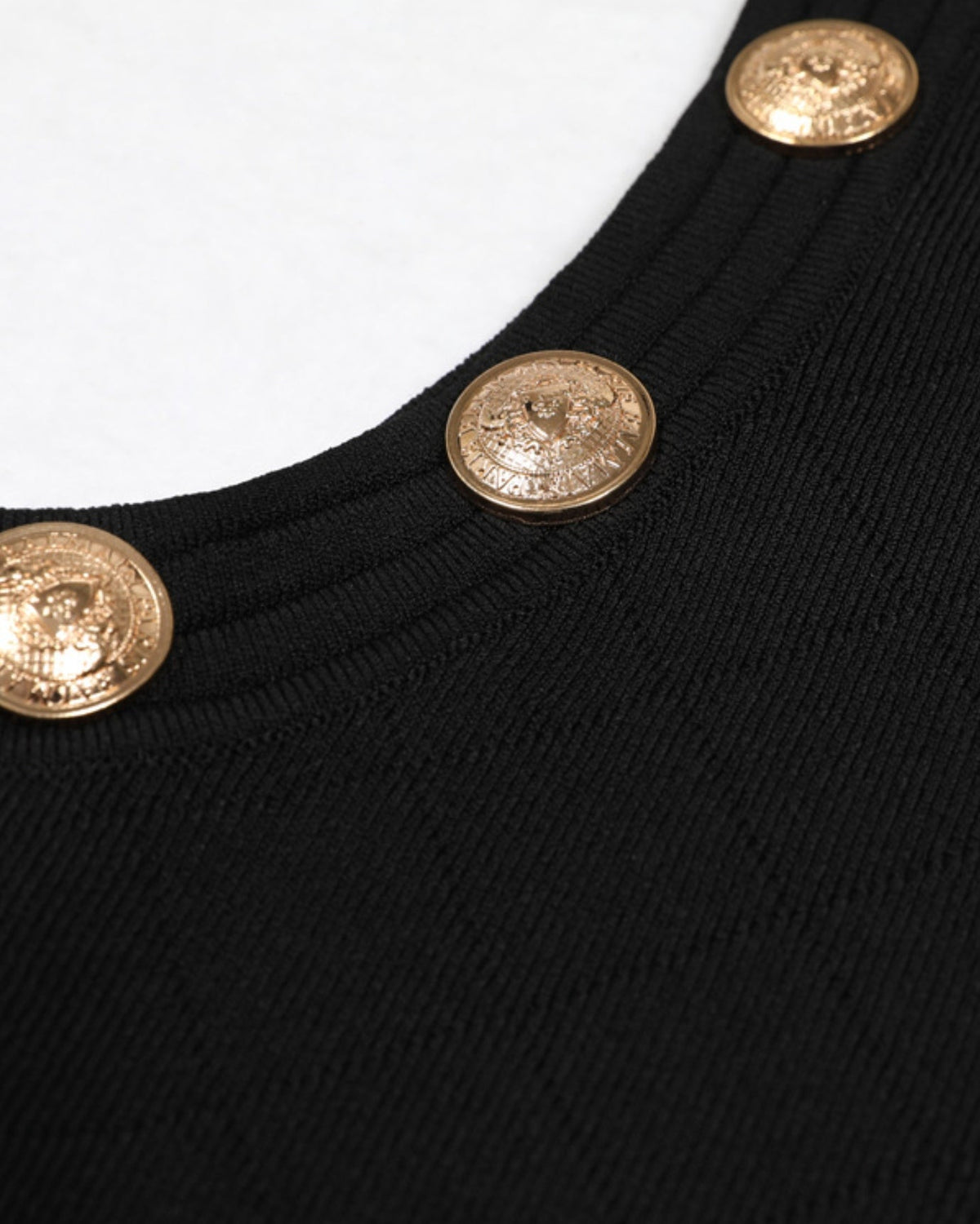 Romy Sleeveless Button Detail Stretch Viscose Knit Dress – view 5