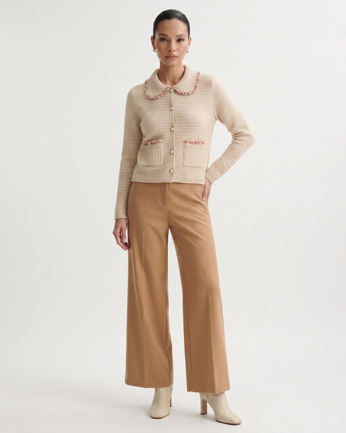 St Moritz Relaxed Button Front Cashmere Knit Cardigan