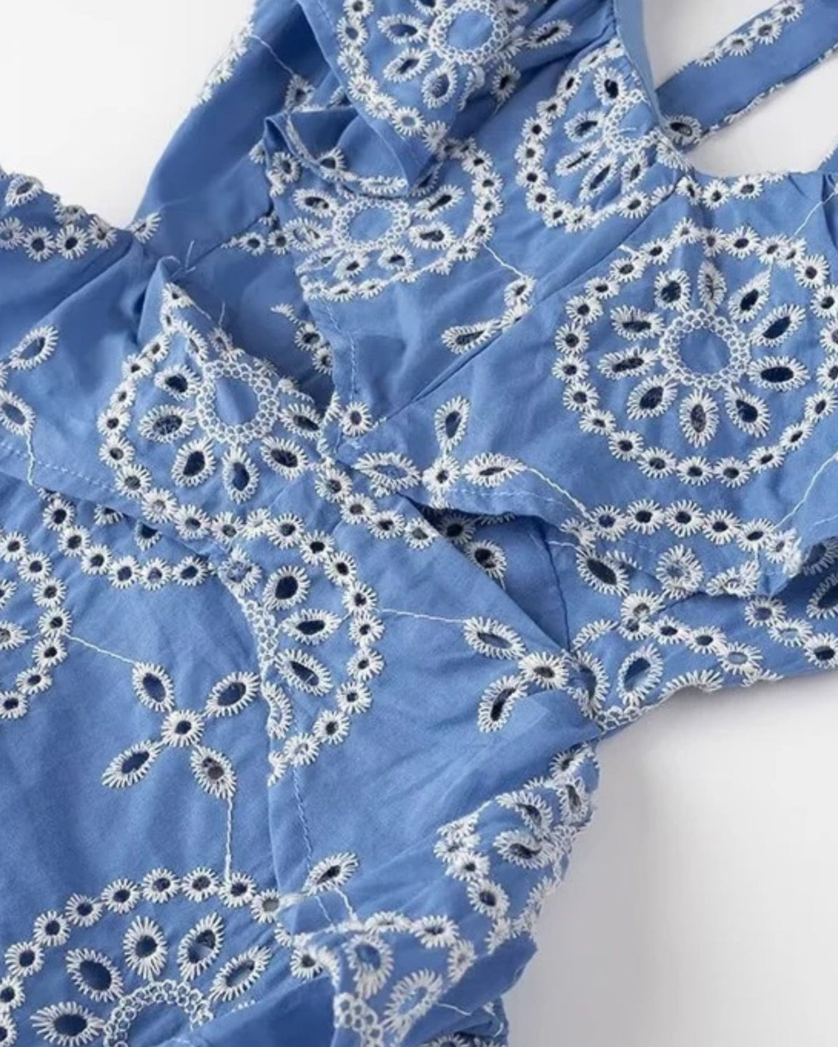Mykonos Embroidered Tailored Stretch Dress – Blue Floral – view 6