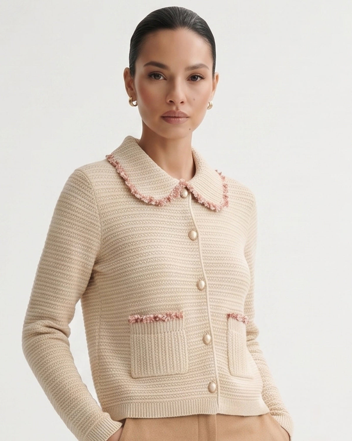 St Moritz Relaxed Button Front Cashmere Knit Cardigan – view 8