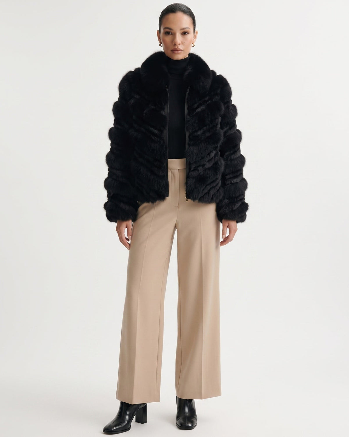 Reversible Double-Sided Coat with Tailored Cut – view 14