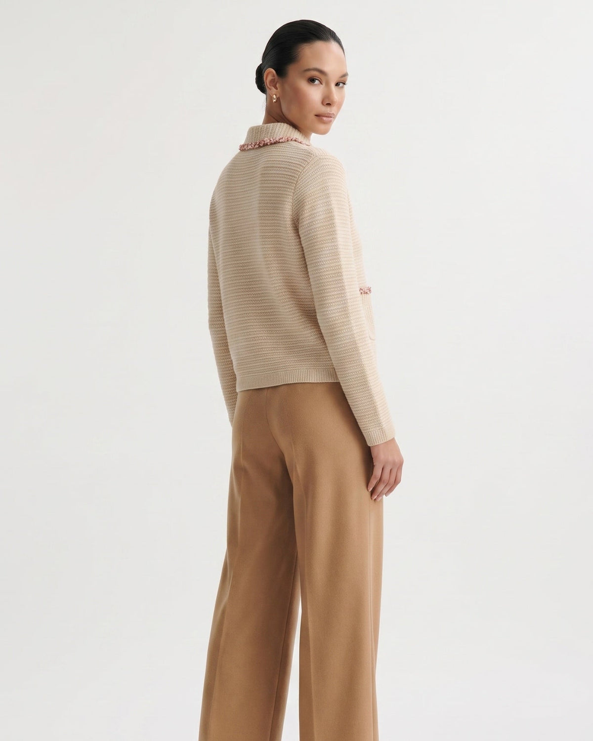St Moritz Relaxed Button Front Cashmere Knit Cardigan – view 9