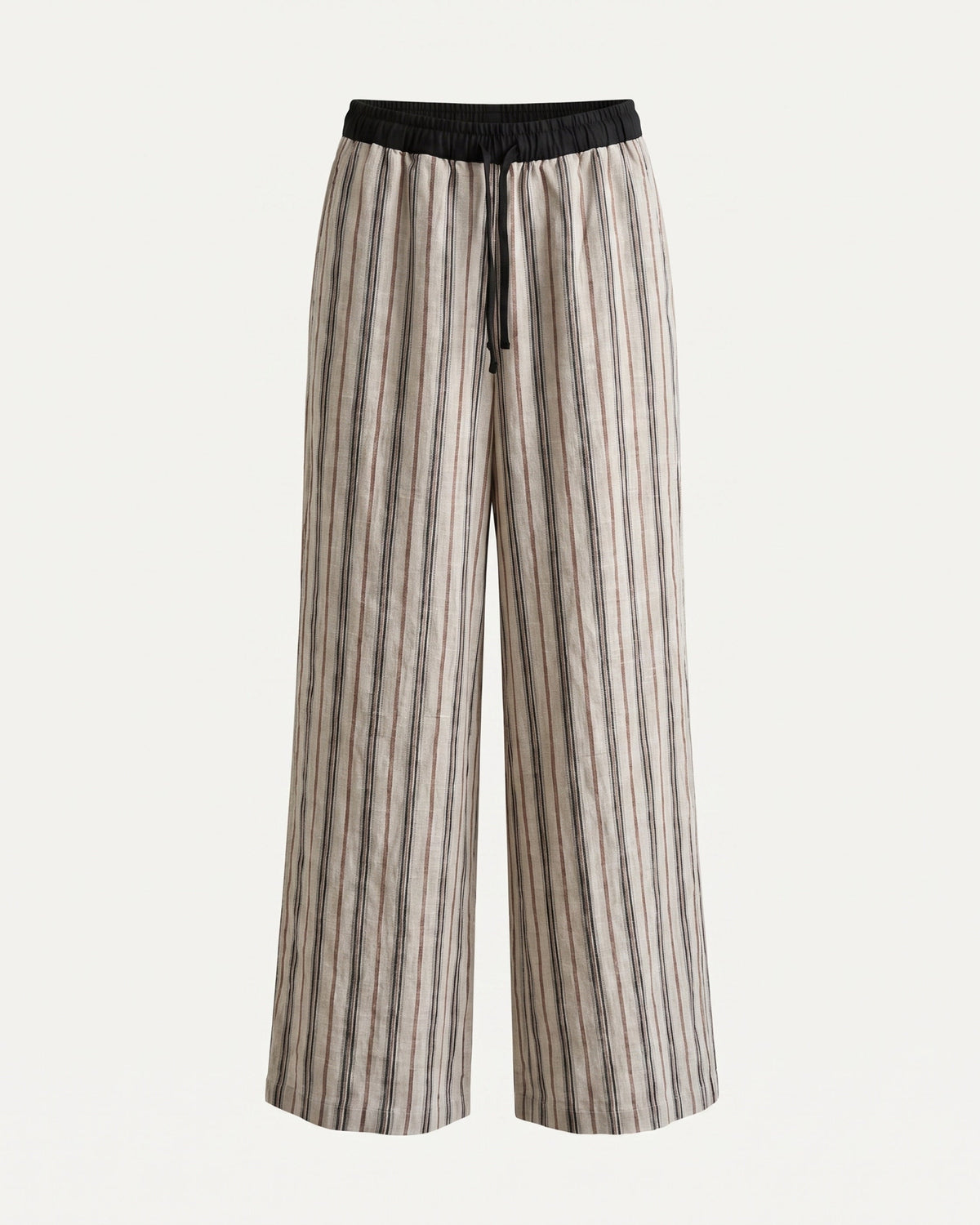 Cindy High Waisted Striped Linen Blend Trousers