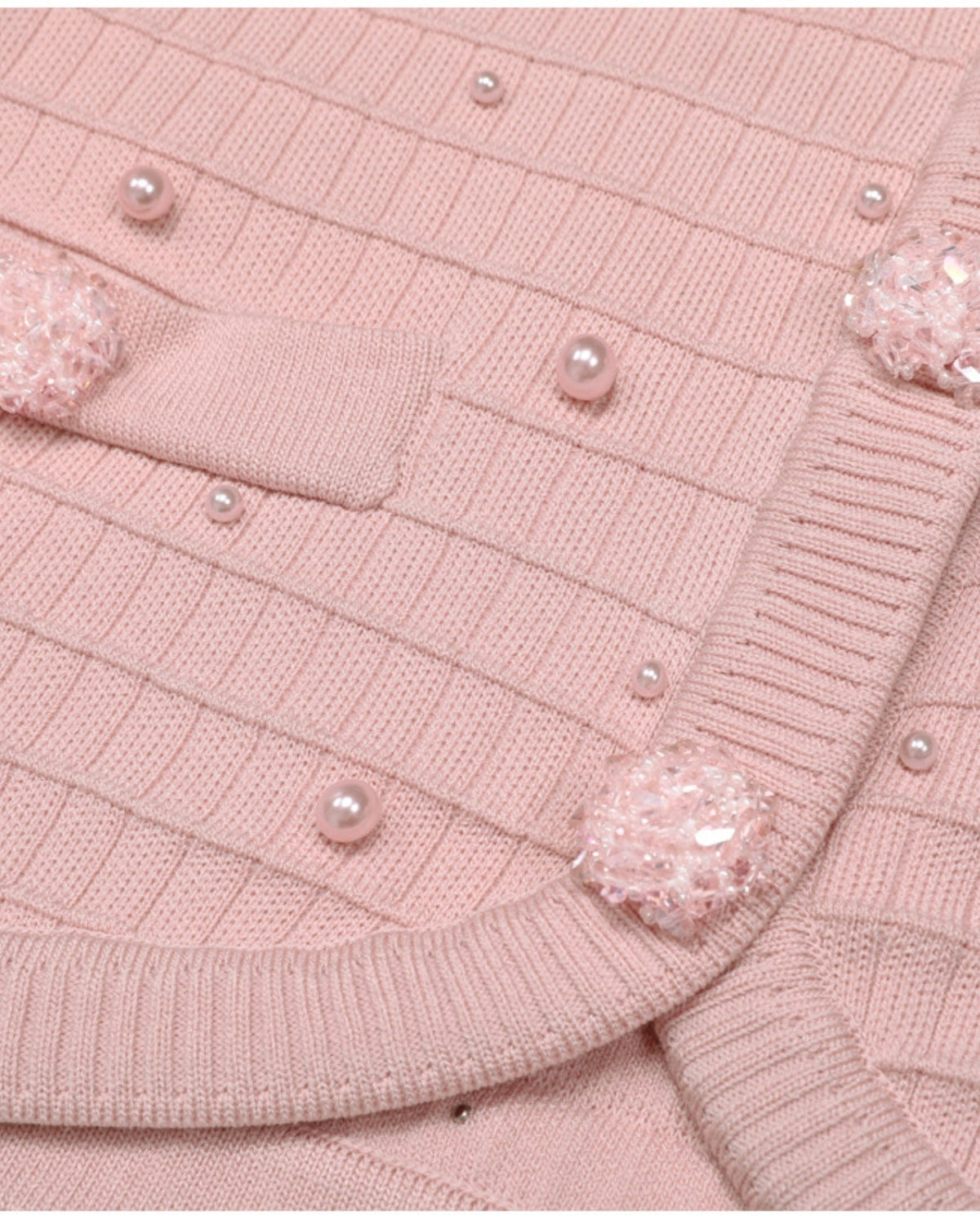 Hand-Finished Beaded Knit Cardigan and Trousers Co-ord Set – view 9
