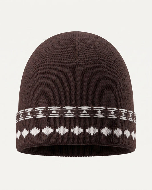 Ribbed Detail Cashmere Knit Hat with Minimalist Crown