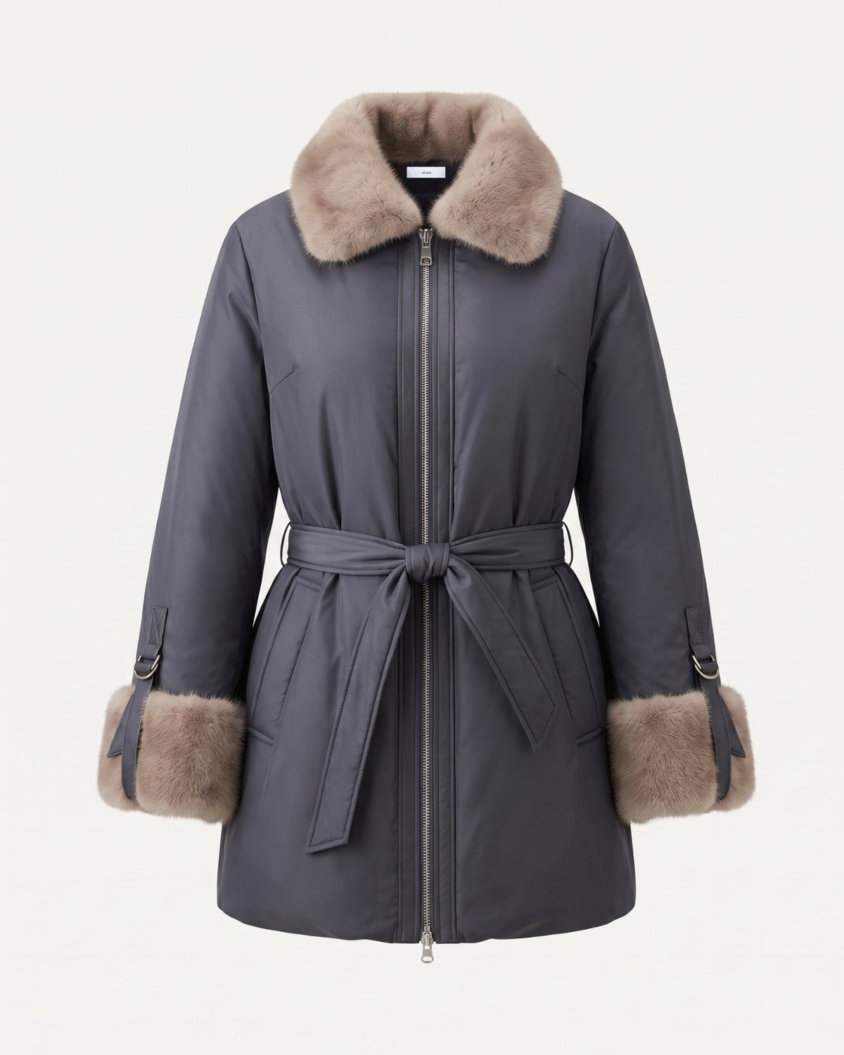 Kira Belted Thick Coat – Royal Blue – view 1