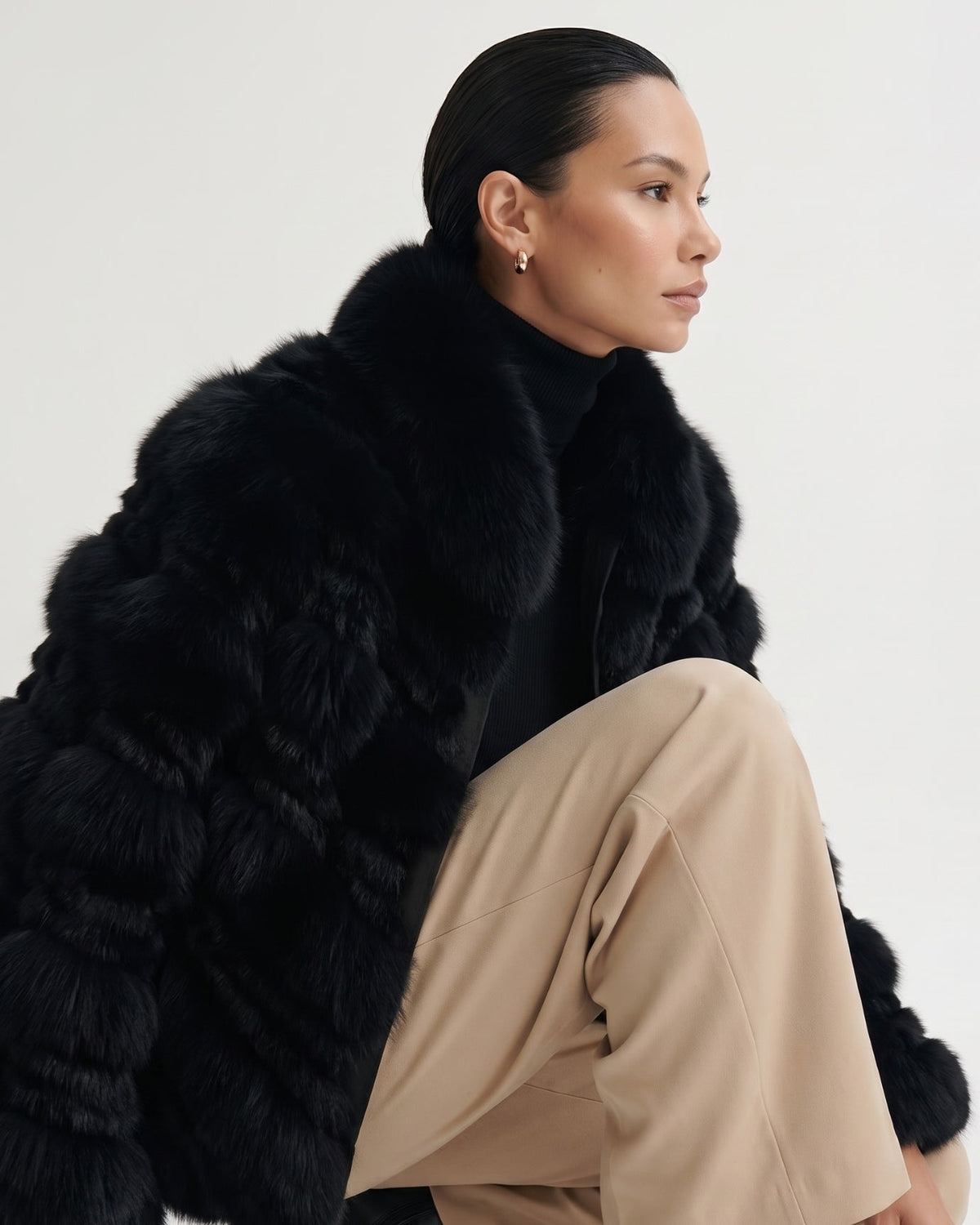 Reversible Double-Sided Coat with Tailored Cut – view 16