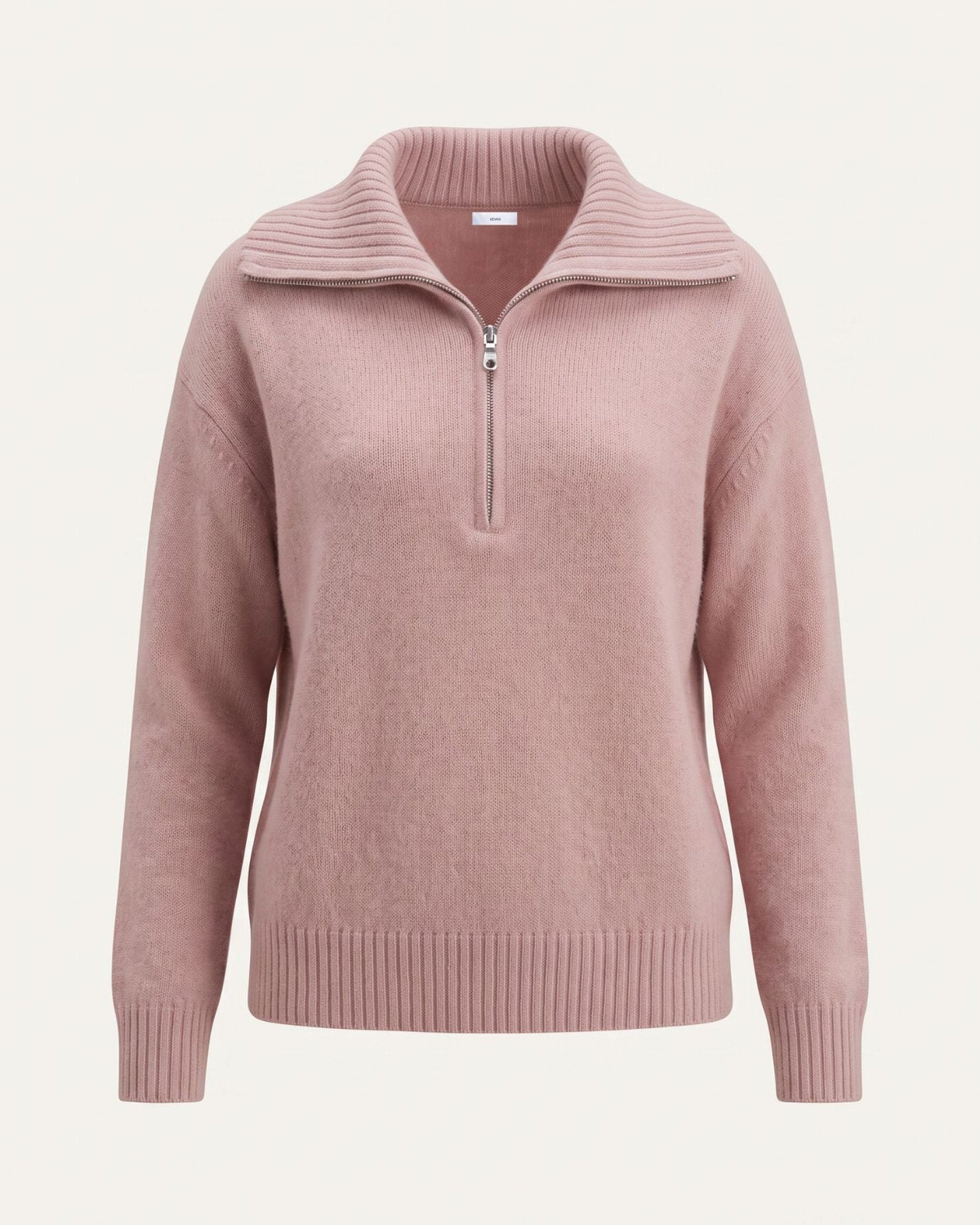 Georgina Pure Cashmere Front Zip Relaxed Pullover Jumper