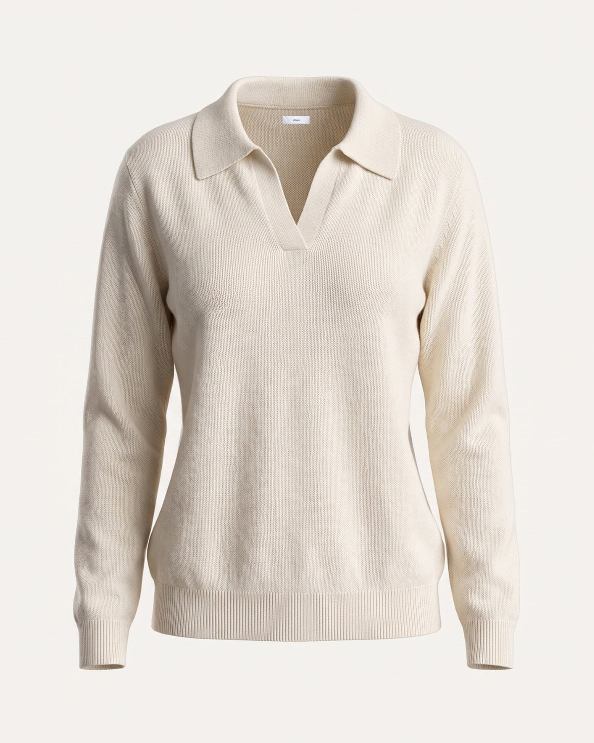 Pure Cashmere Long Sleeve Ribbed Polo Collar Jumper – view 7