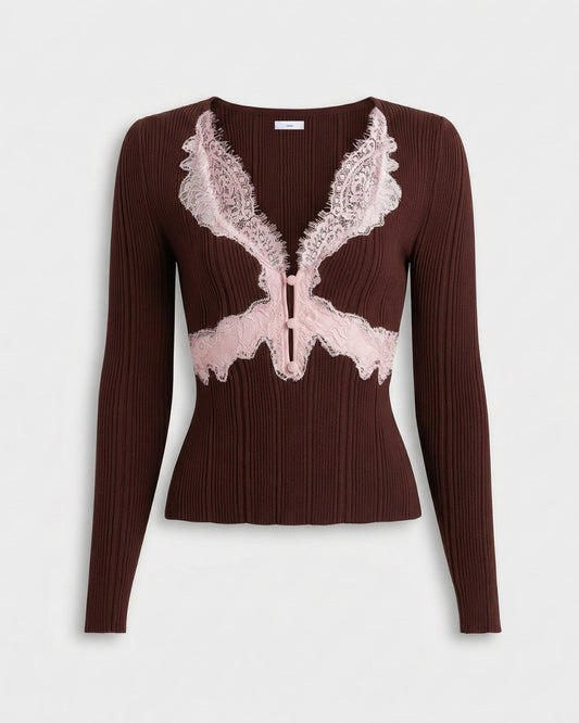 Knitted Long Sleeve Regular Fit Top with Sculpted Shape