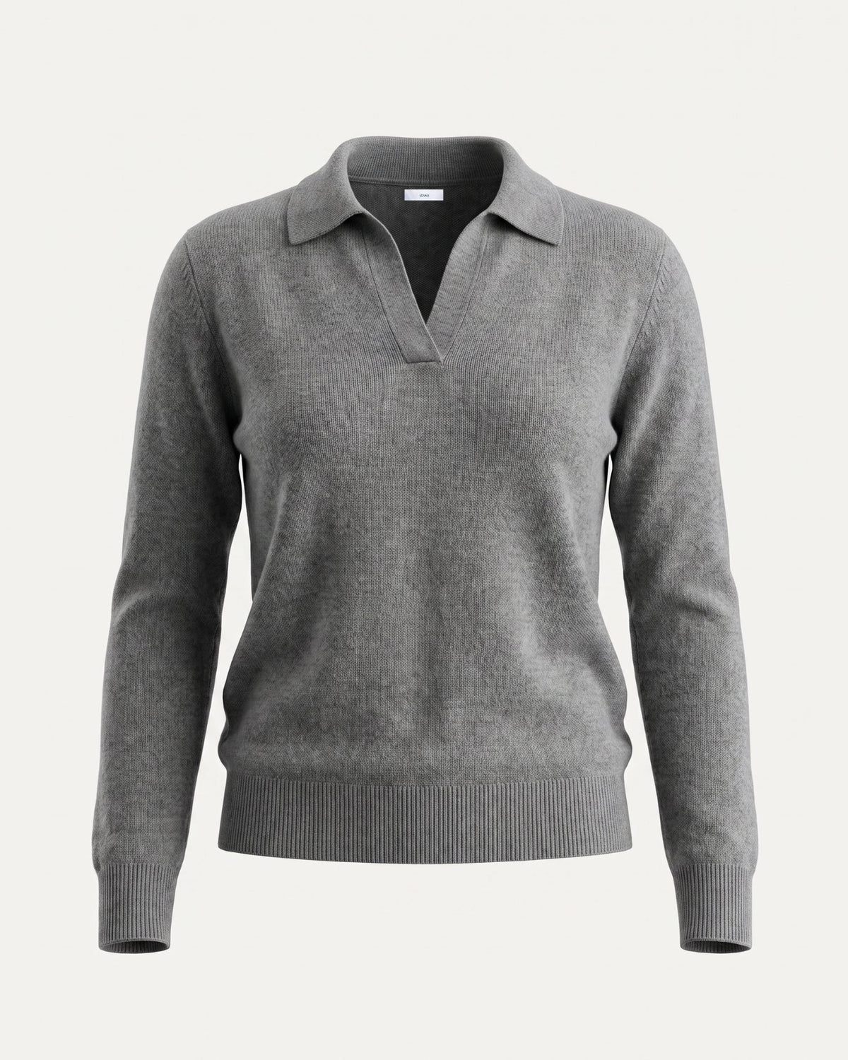 Pure Cashmere Long Sleeve Ribbed Polo Collar Jumper – view 10