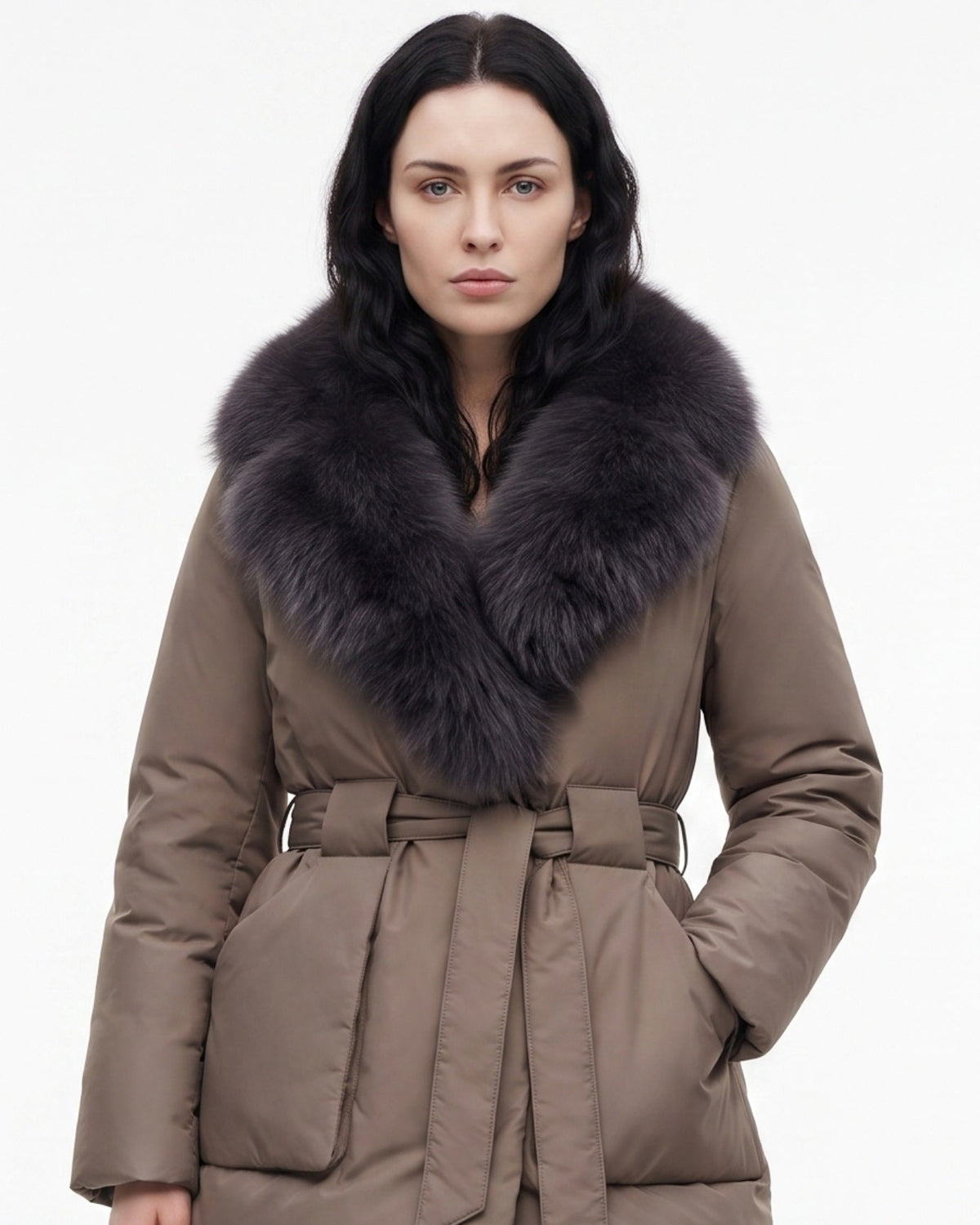 Sarah Thickened Warm Coat with Statement Collar