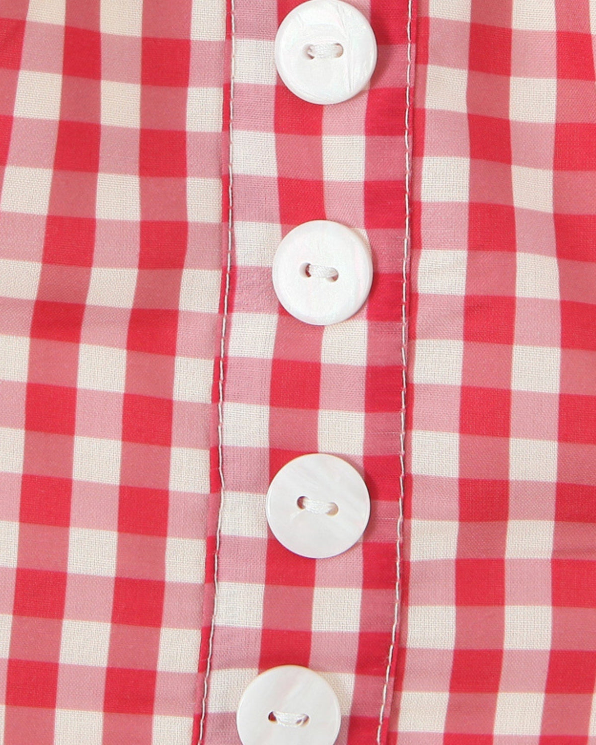 Plaid Halter Neck Pleated Mini Dress with Heart Pockets – Red – view 6