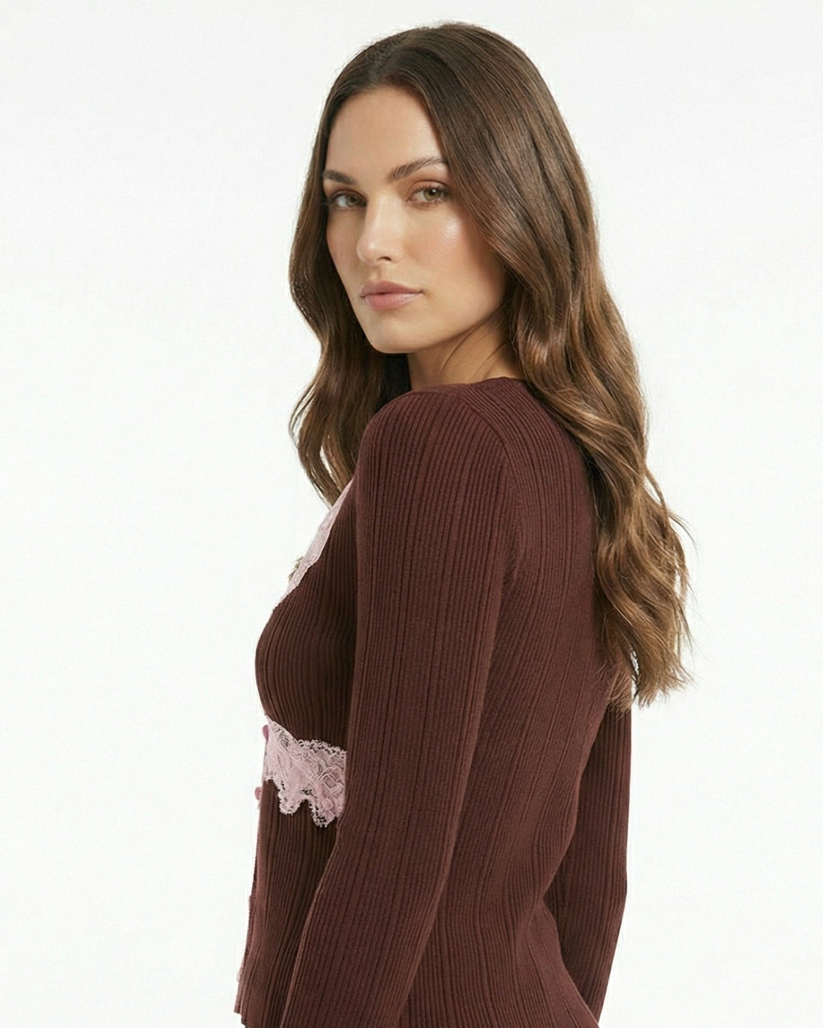 Knitted Long Sleeve Regular Fit Top with Sculpted Shape – view 3