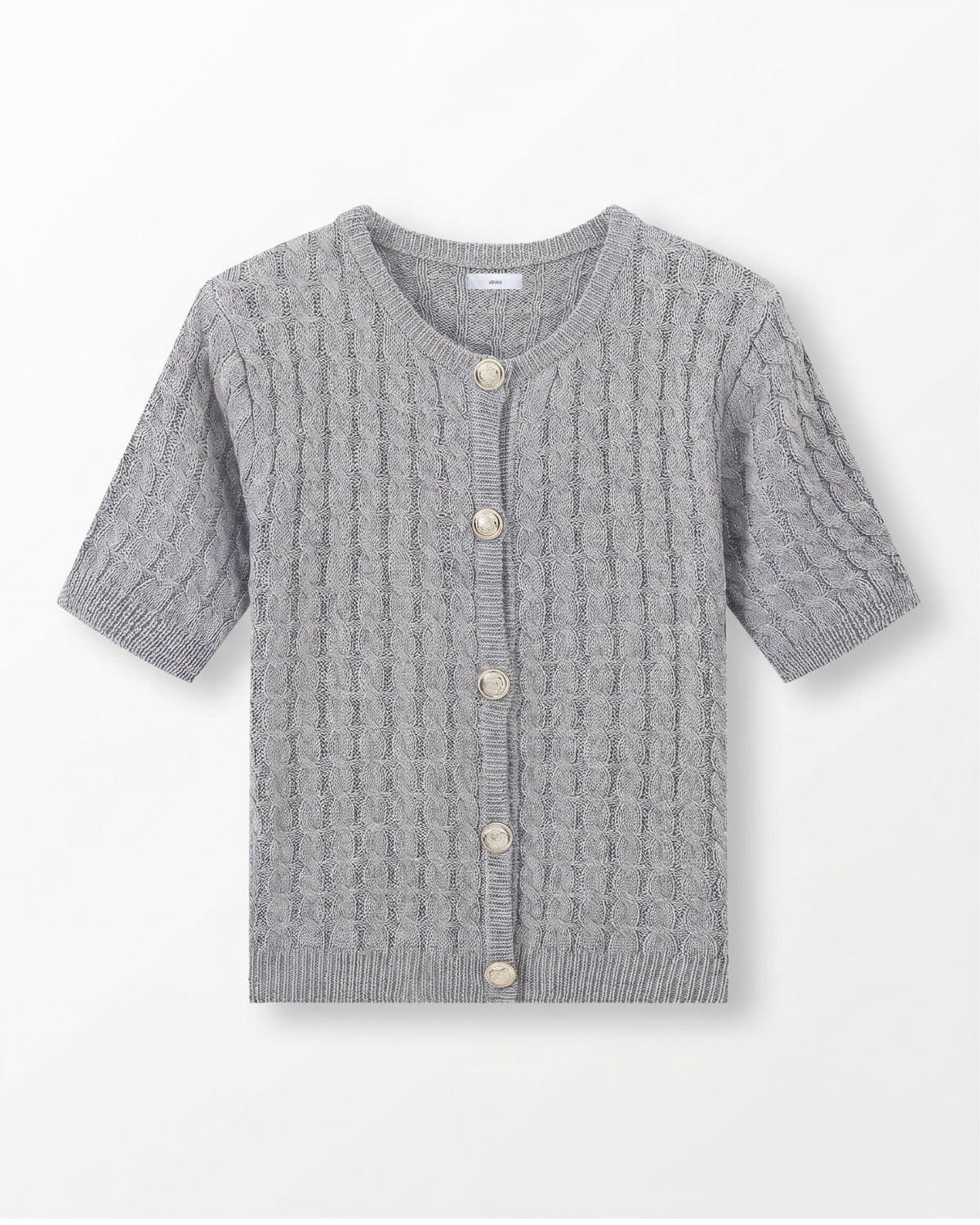 Slim Fit Short Sleeve Cropped Knitted Cardigan