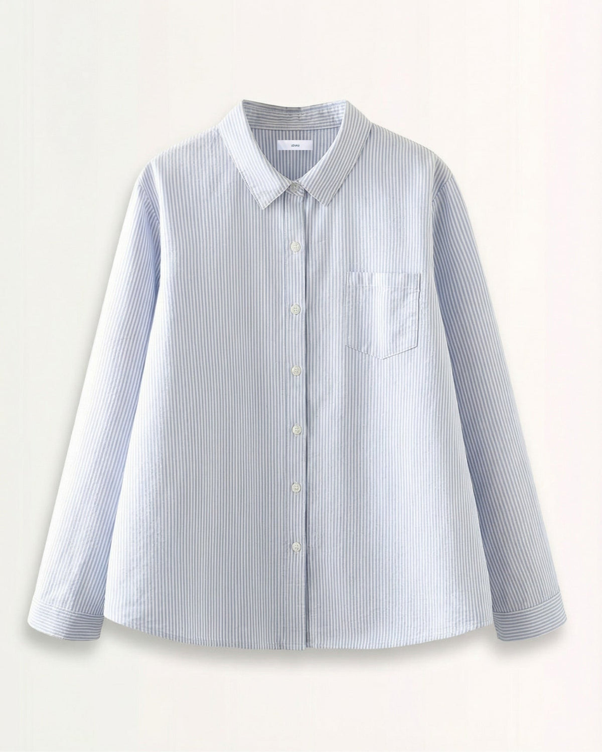 Slim Fit Cotton Oxford Striped Shirt with Point Collar