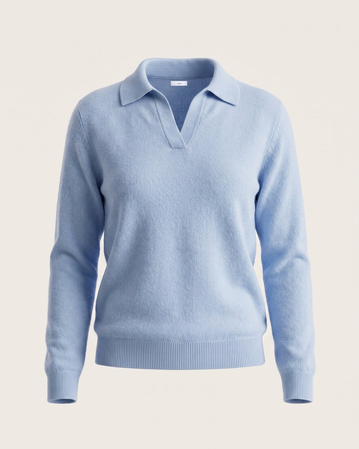 Pure Cashmere Long Sleeve Ribbed Polo Collar Jumper – view 13