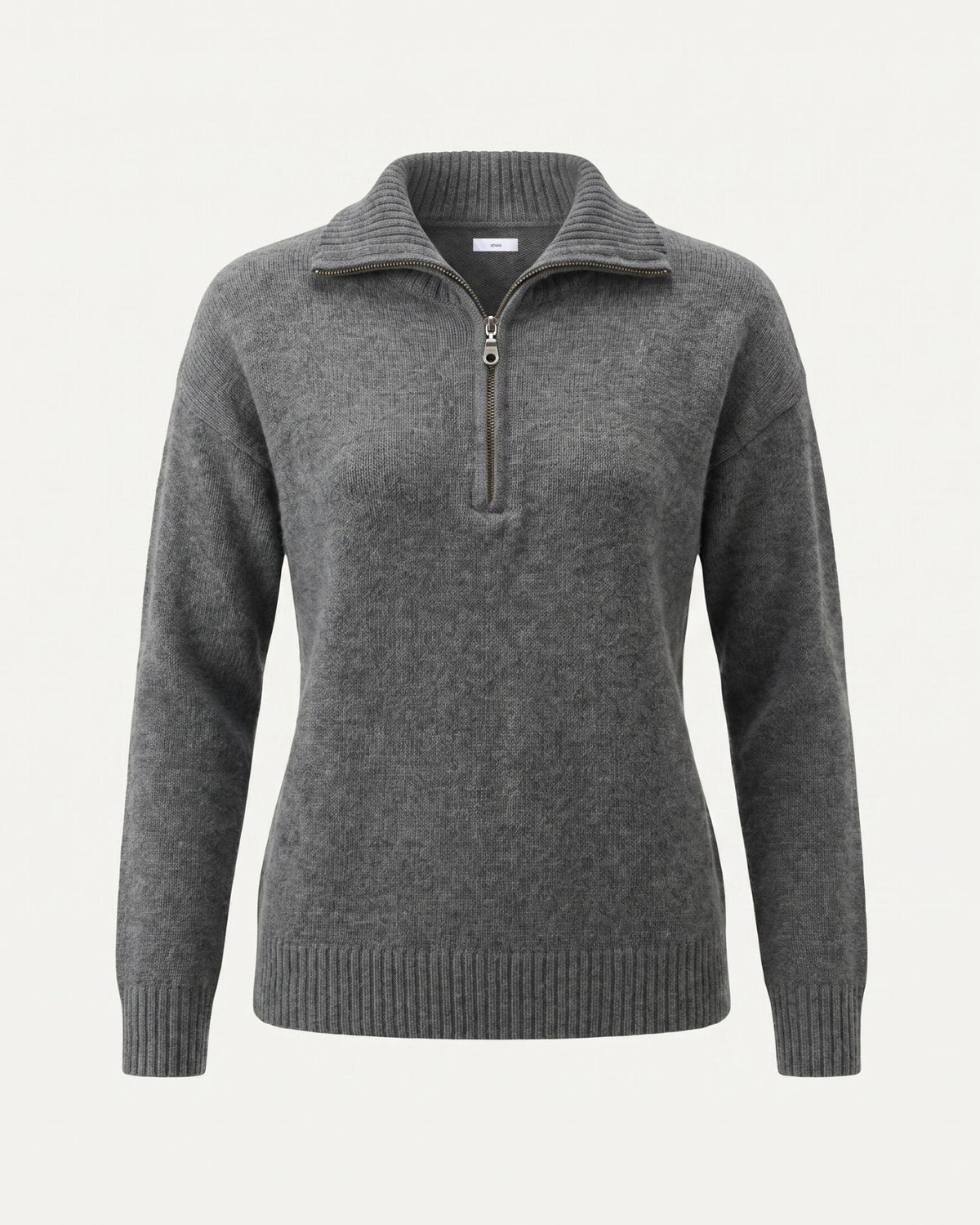 Georgina Pure Cashmere Front Zip Relaxed Pullover Jumper