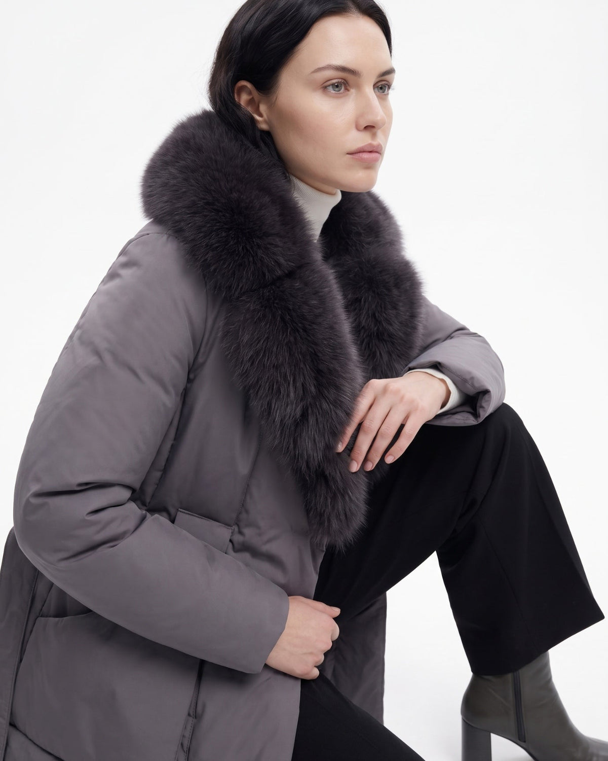 Sarah Thickened Warm Coat with Statement Collar – view 7