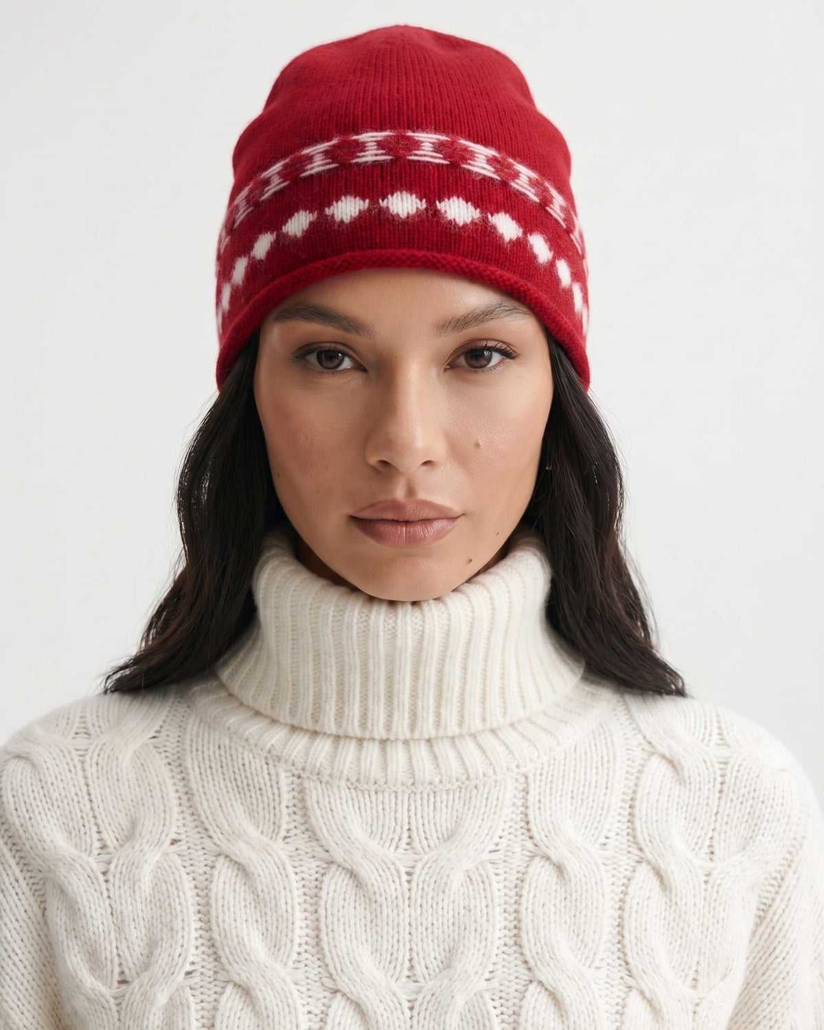 Ribbed Detail Cashmere Knit Hat with Minimalist Crown – view 10