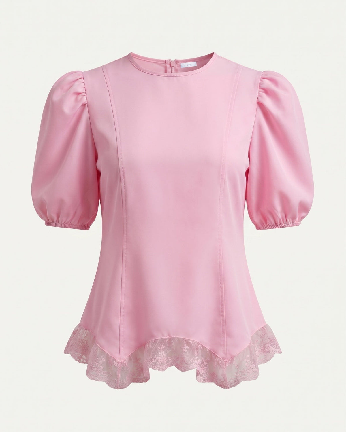 Mia Lace Shirt with Sheer Panels and Tailored Drape