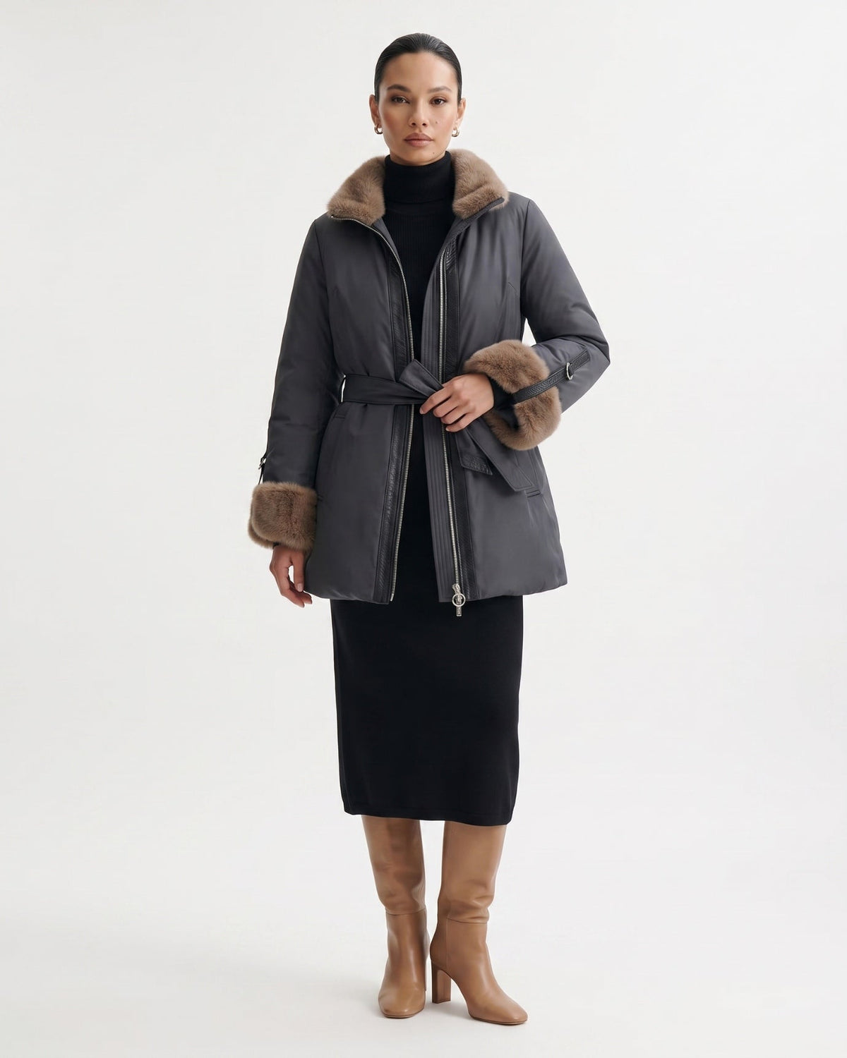 Kira Belted Thick Coat