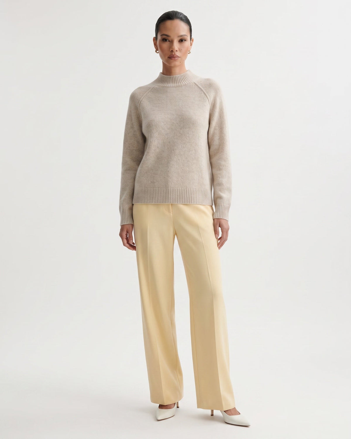 Lia Cashmere and Mulberry Silk Blend Jumper with Subtle Sheen – view 23