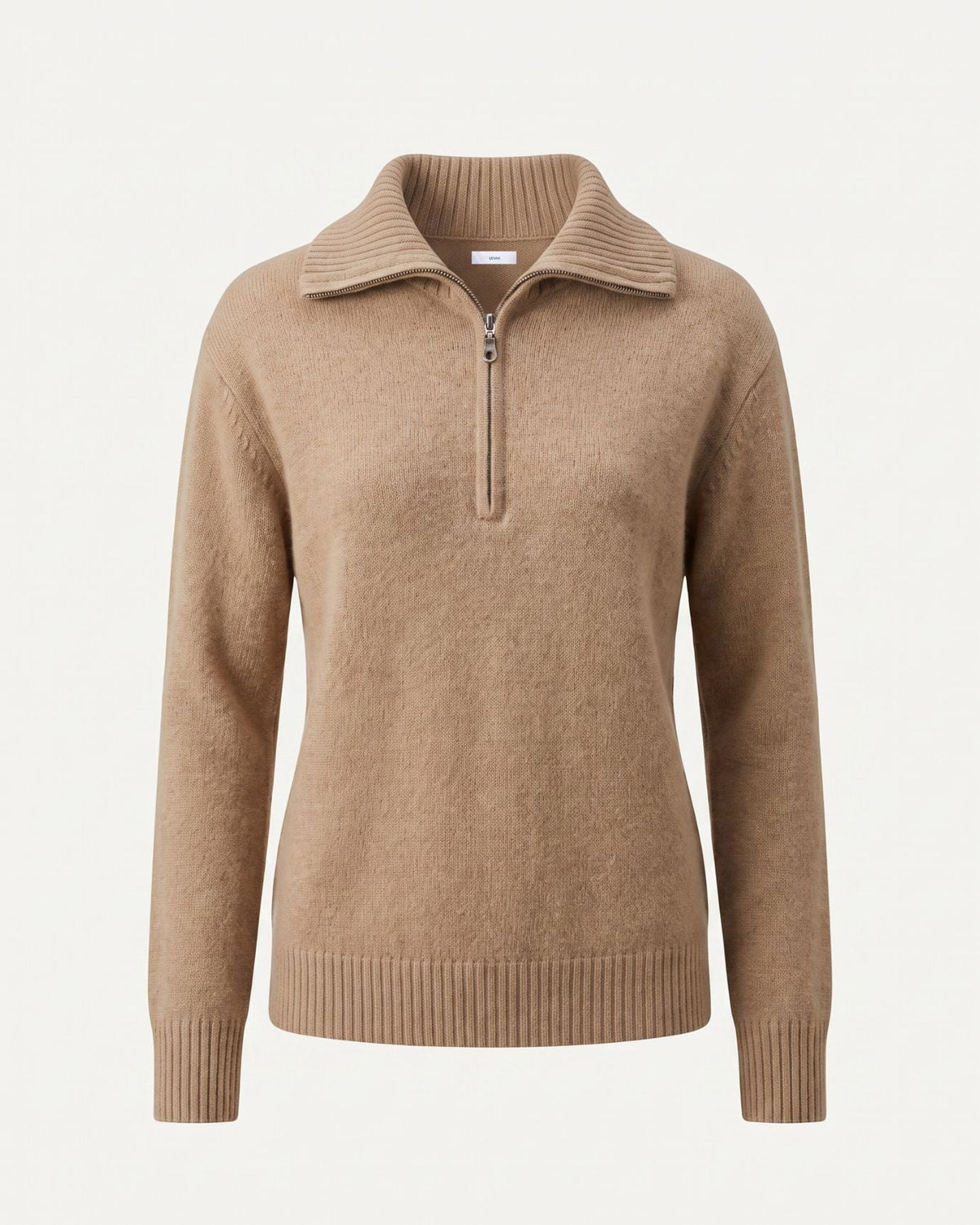 Georgina Pure Cashmere Front Zip Relaxed Pullover Jumper