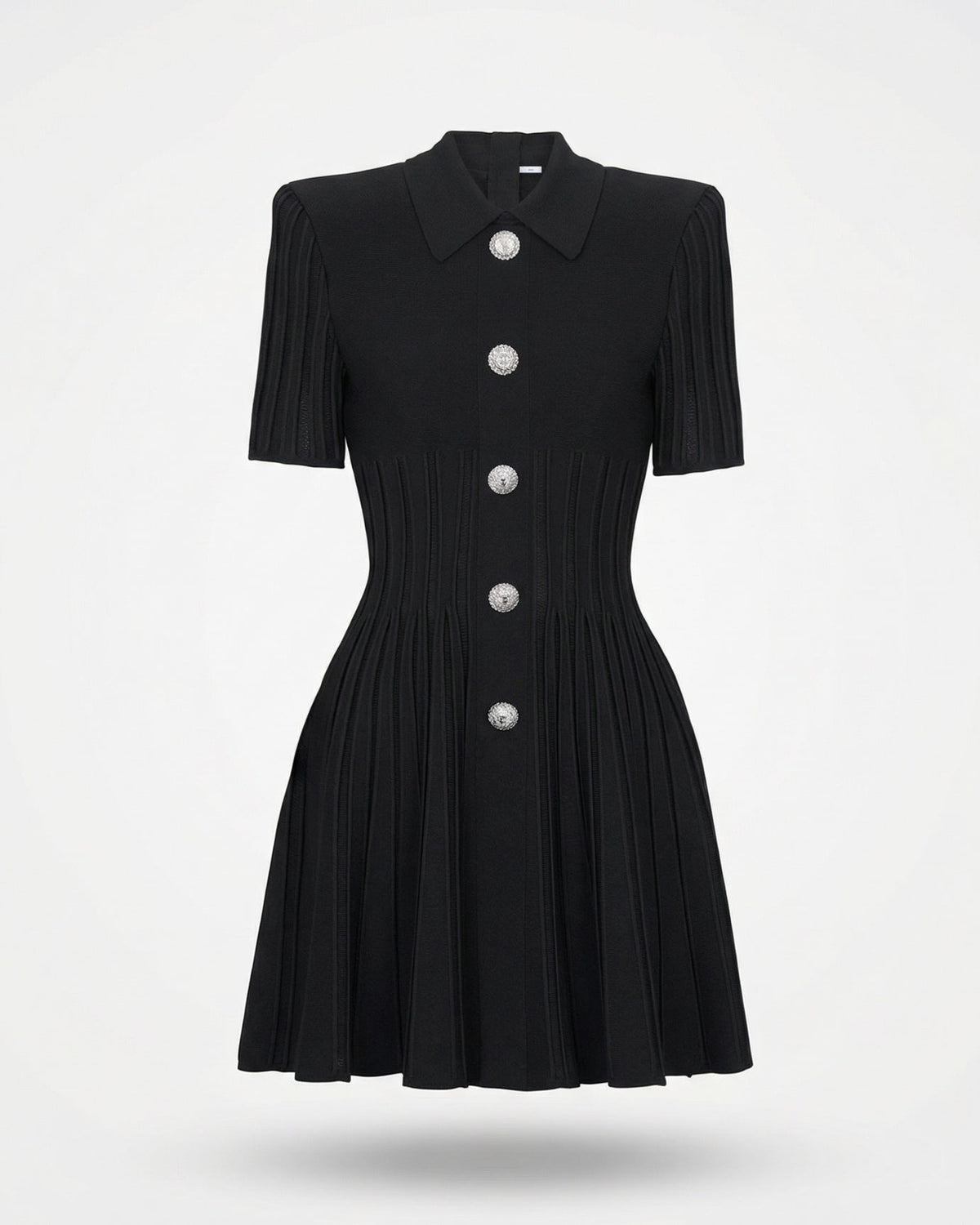 Anna Collared Neckline Body-Contouring Knit Mini Dress – view 7