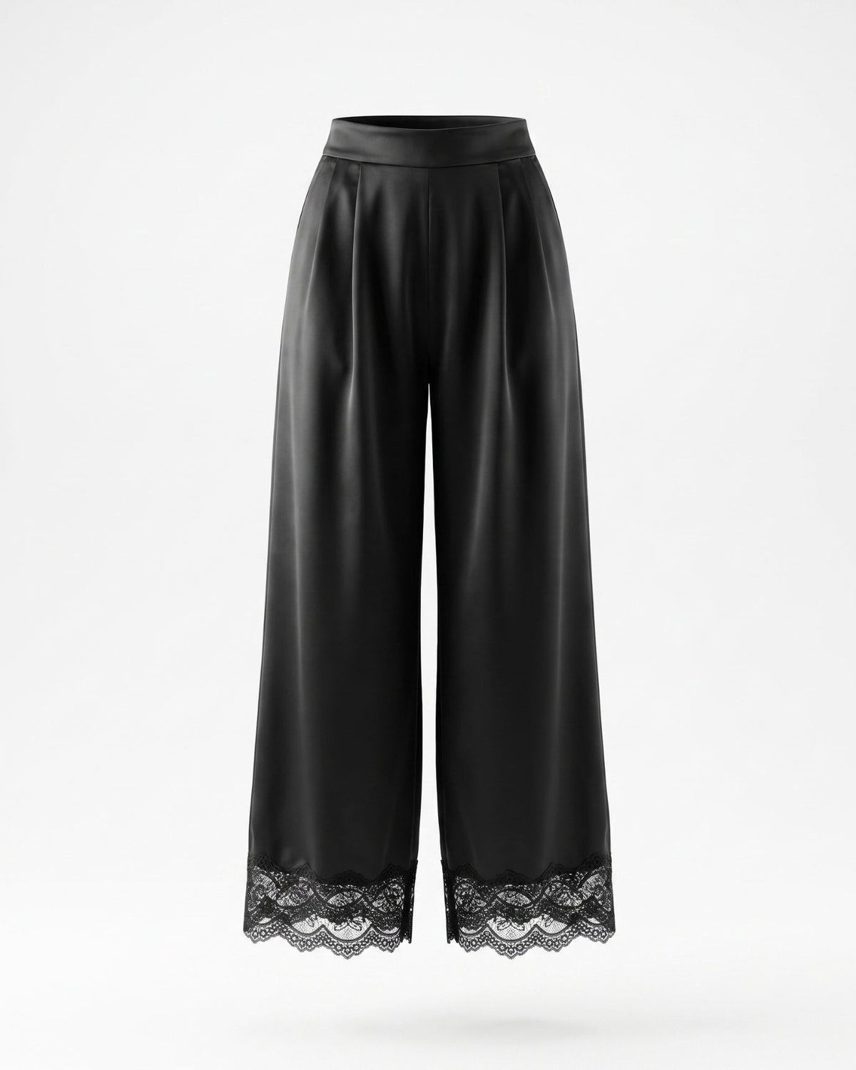 Jenny Embroidered Acetate Satin Wide Leg Trousers