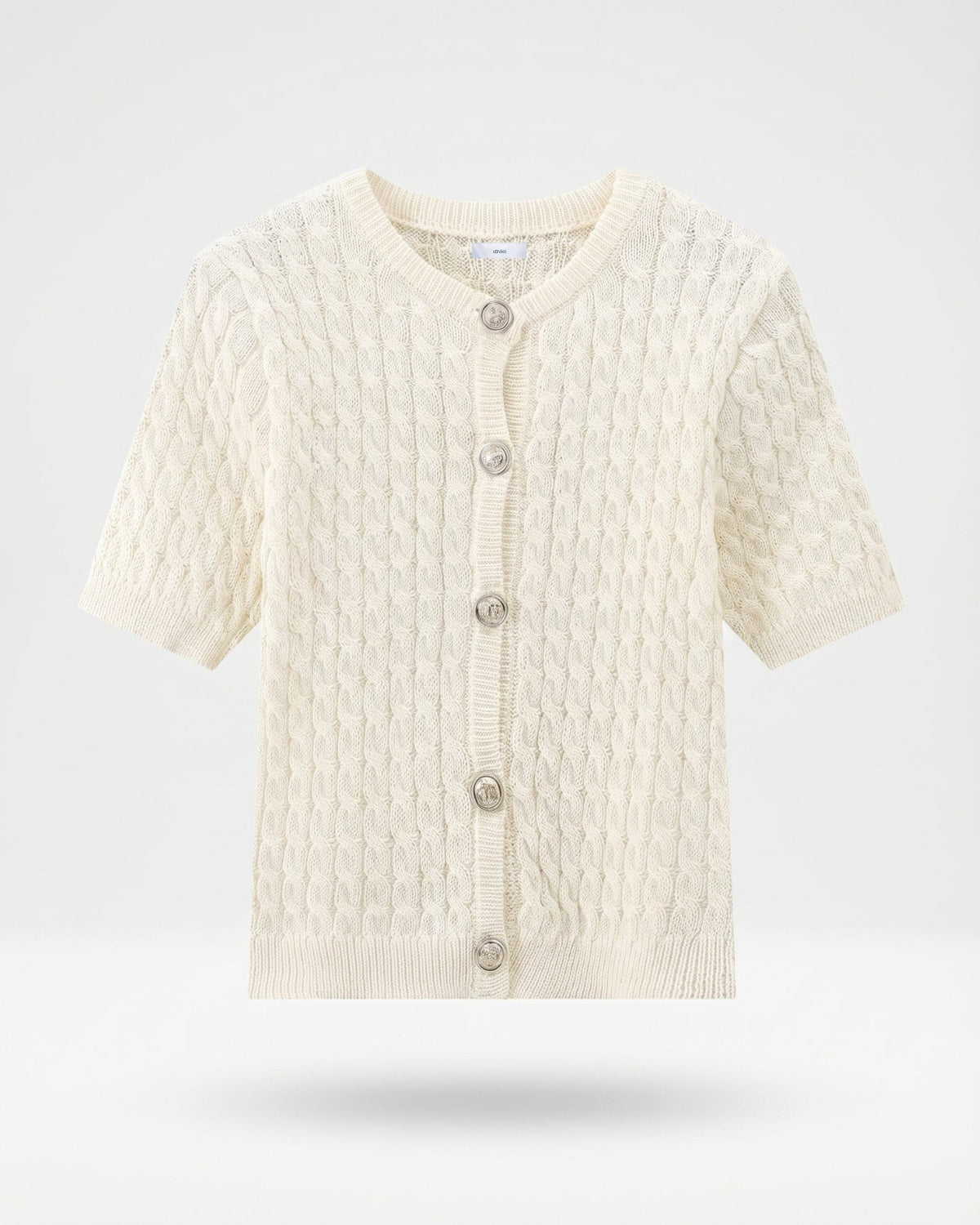 Slim Fit Short Sleeve Cropped Knitted Cardigan
