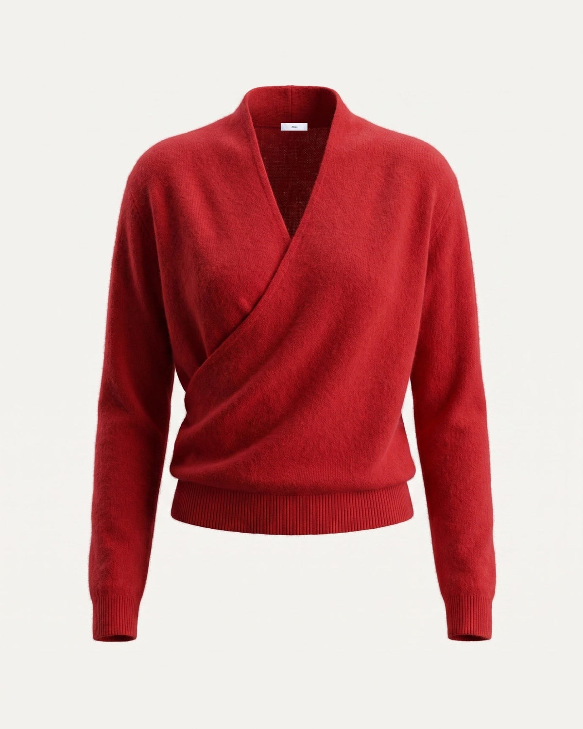 Sarah V Neck Pure Cashmere Body-Skimming Jumper – Red – view 1