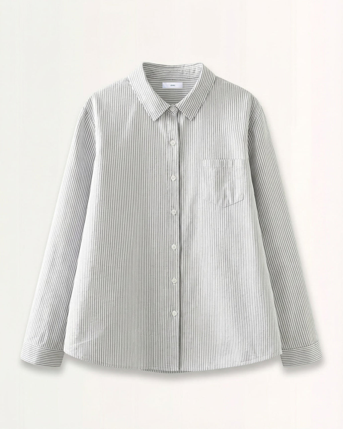 Slim Fit Cotton Oxford Striped Shirt with Point Collar