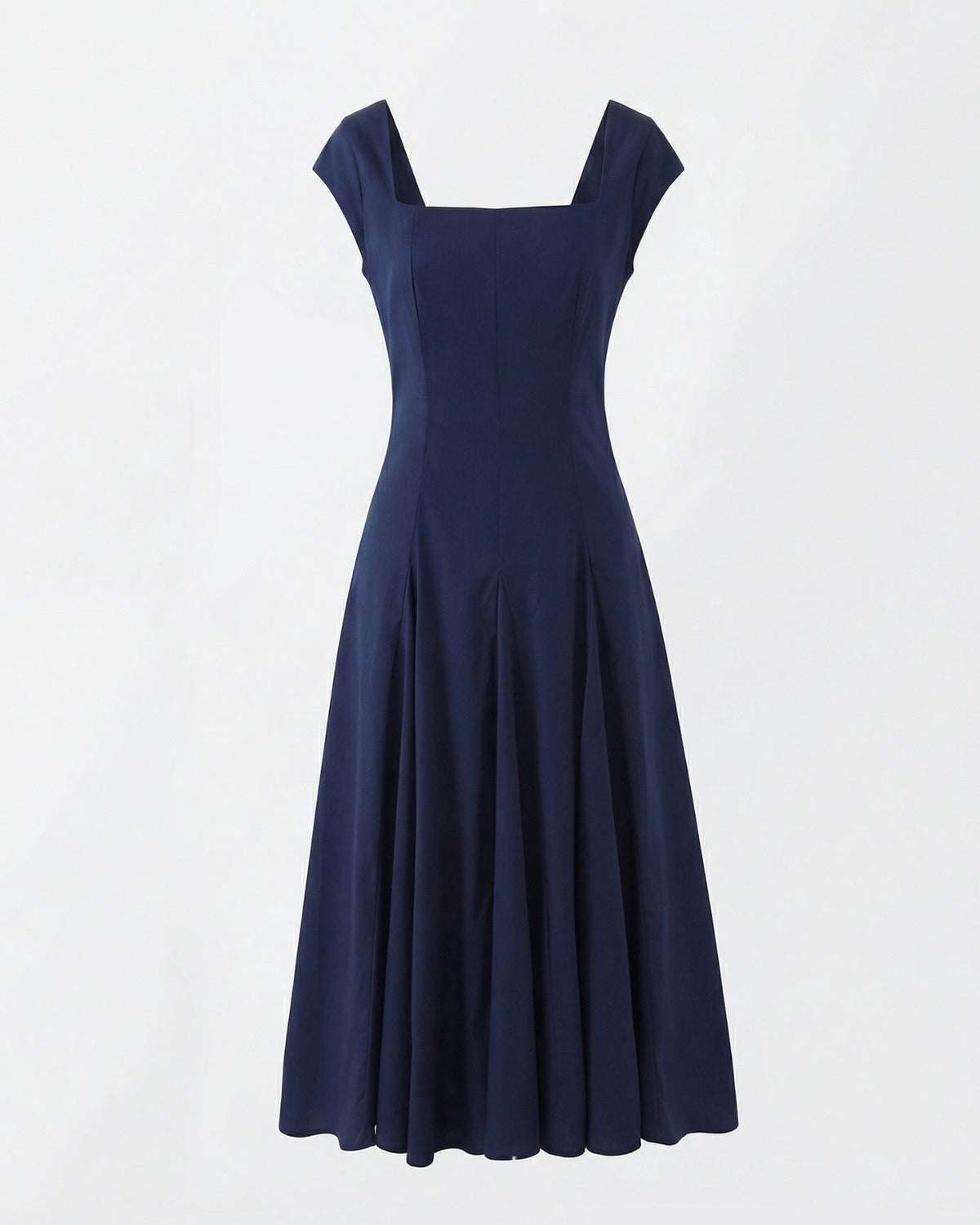 Olivia Classic Square Neck Waist Tie Midi Dress – view 7